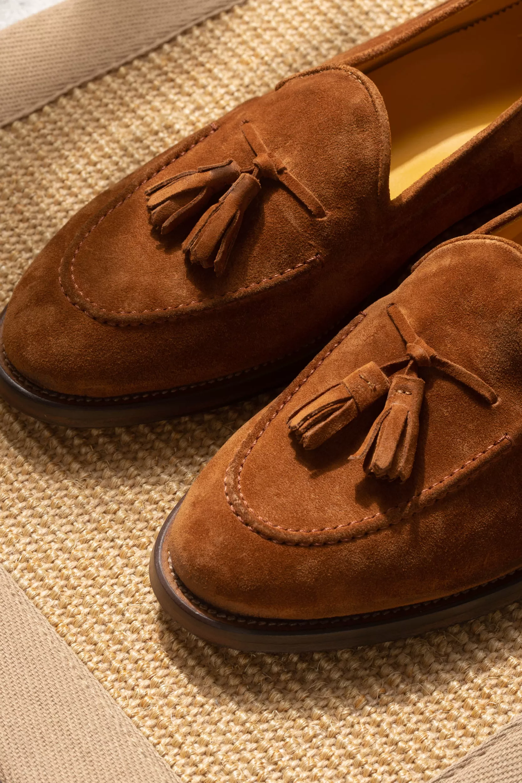 Clearance Pini Parma Mocassini Con Nappine In Camoscio Color - Made In Italy Cognac