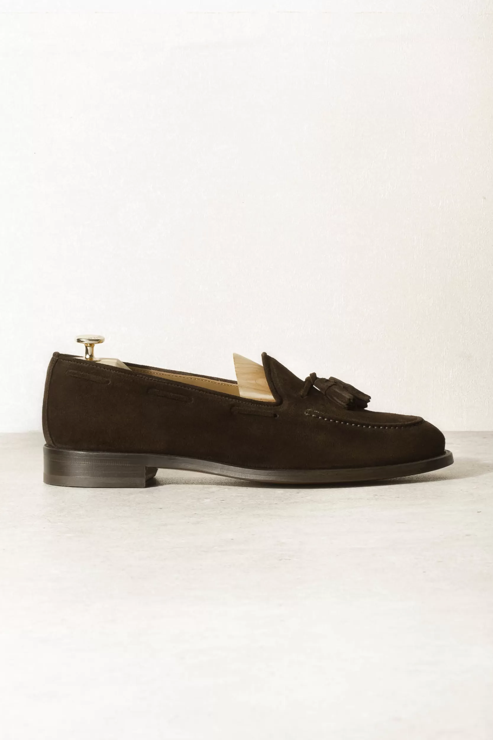 Outlet Pini Parma Mocassini Con Nappine In Camoscio - Made In Italy Marrone