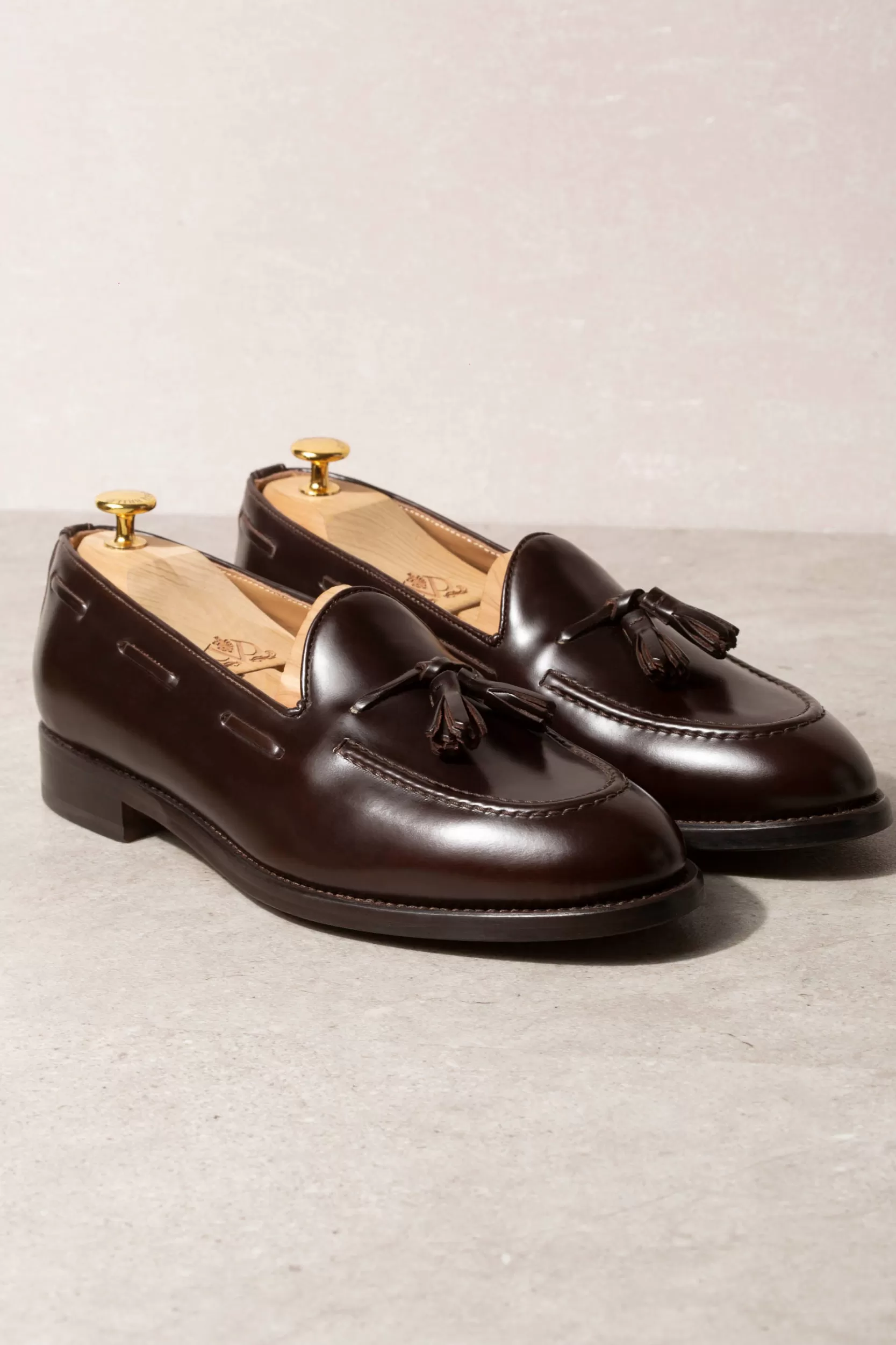 Online Pini Parma Mocassini Con Nappine Testa Di Moro - Made In Italy Marrone scuro