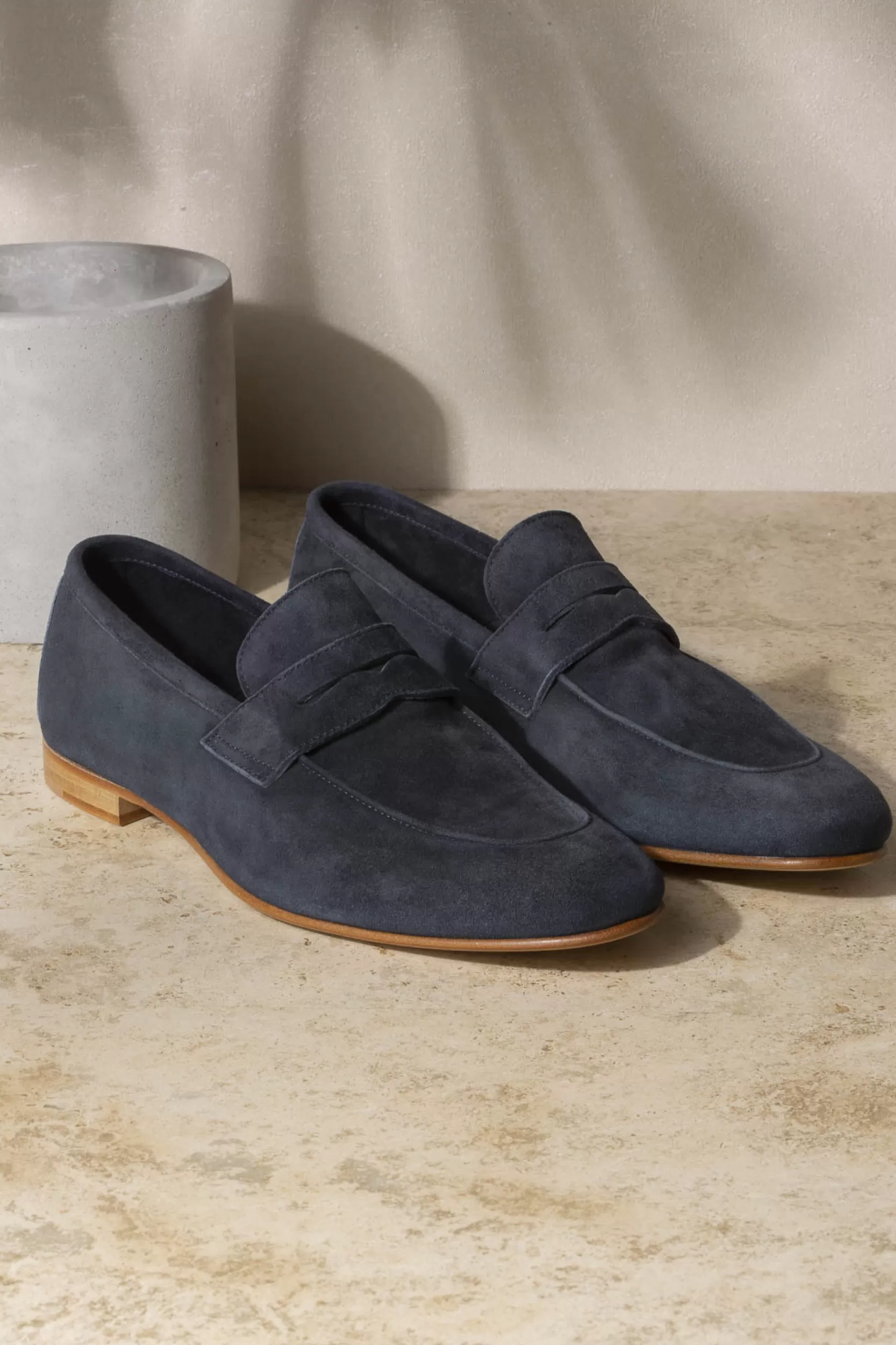 Hot Pini Parma Mocassini Penny Morbidi Blu - Made In Italy