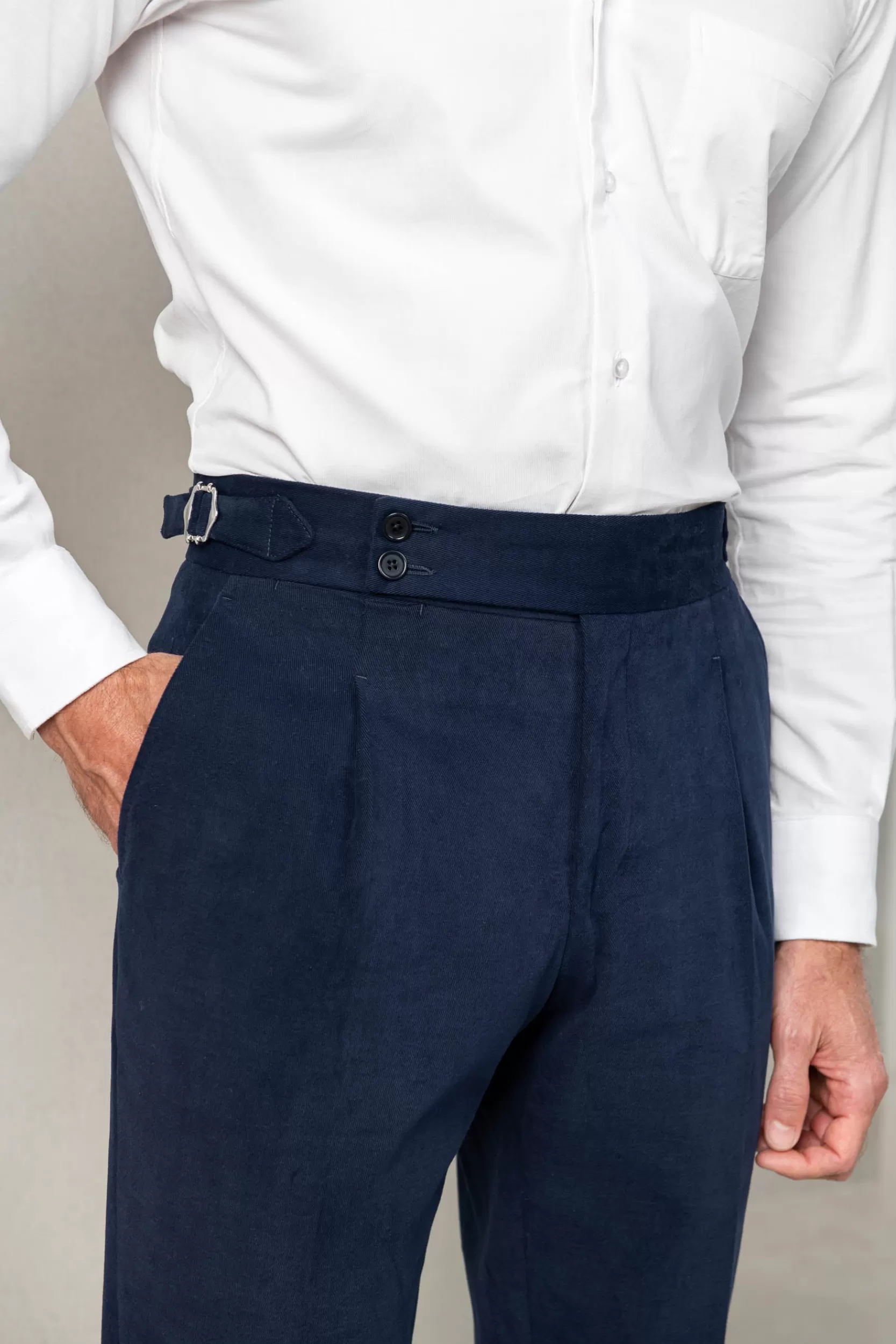 Sale Pini Parma Pantalone In Cotone " Soragna Capsule Collection" - Made In Italy Blu