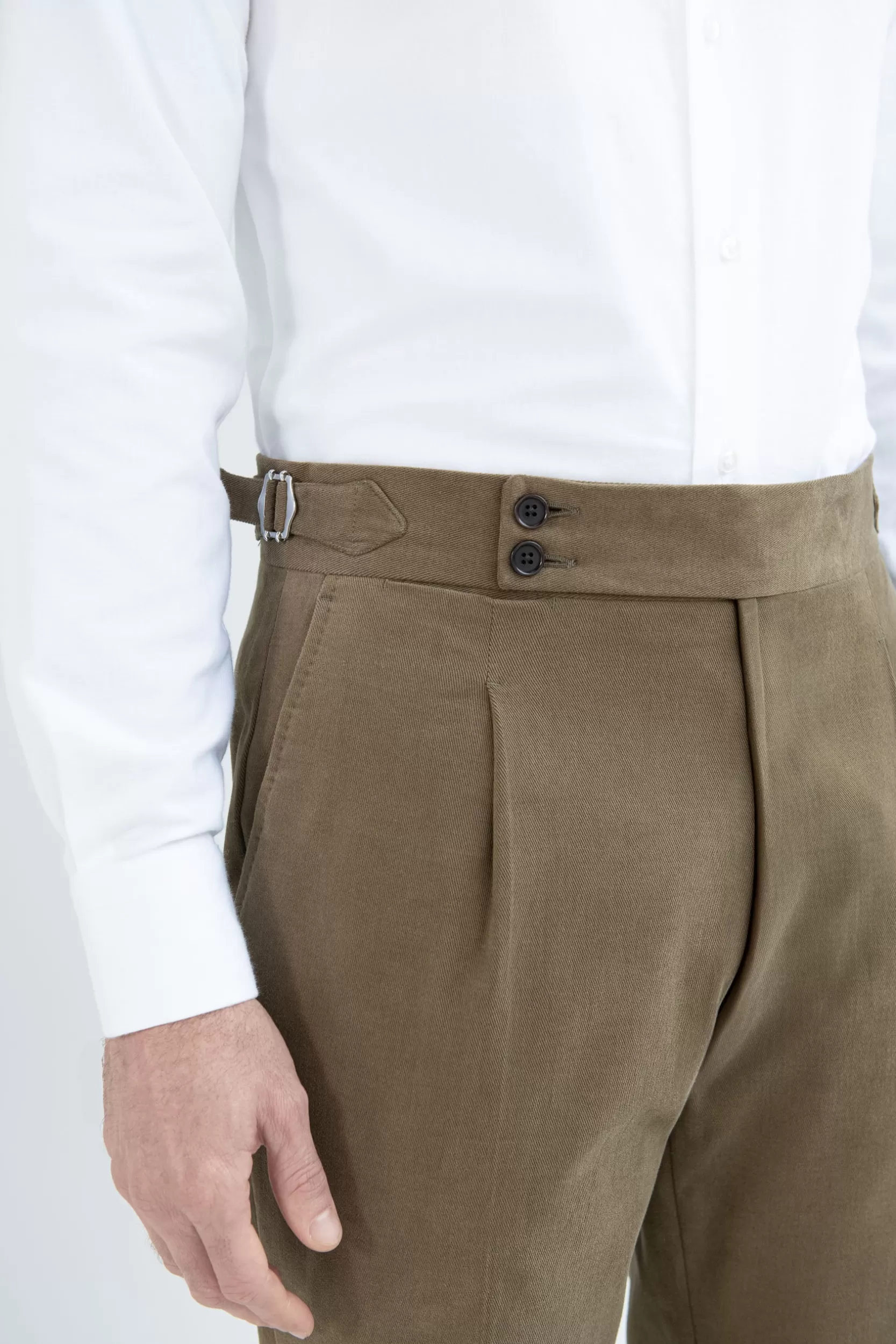 Online Pini Parma Pantalone In Cotone Color Tortora " Soragna Capsule Collection" - Made In Italy Talpa