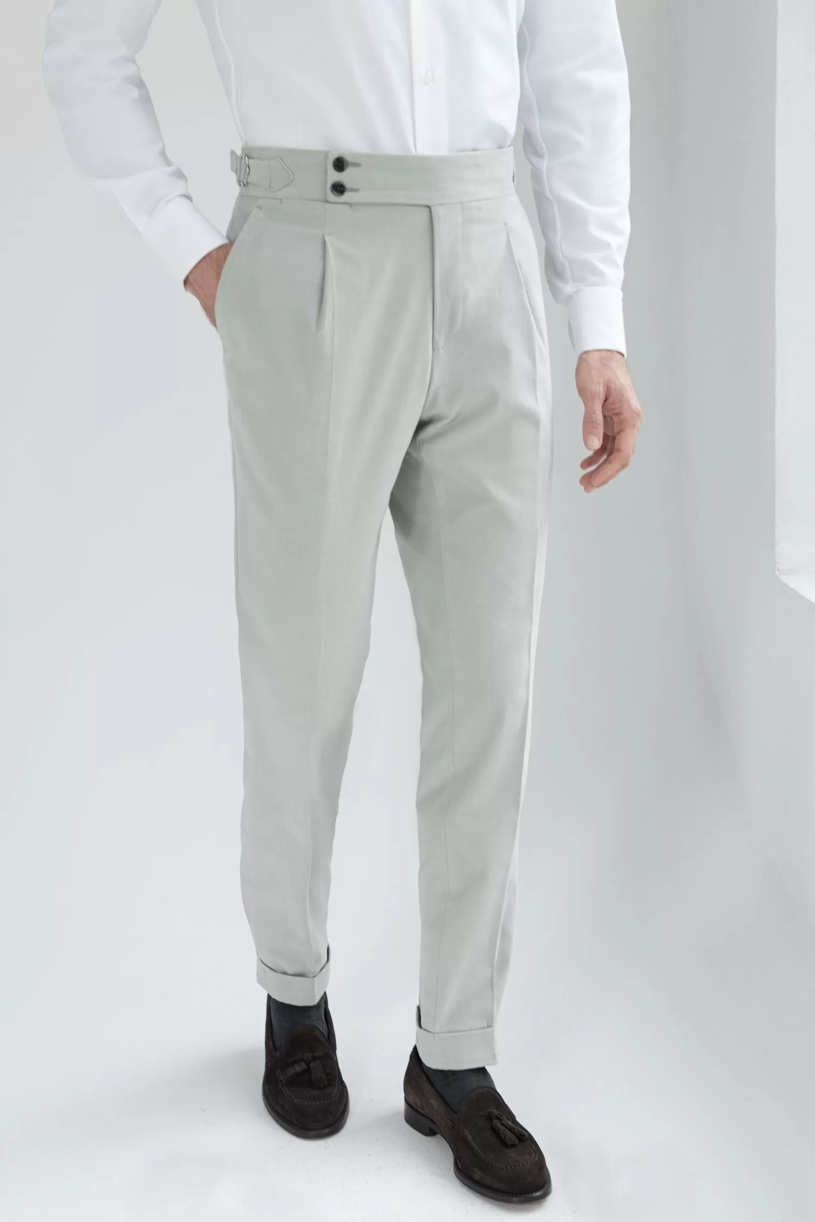 Cheap Pini Parma Pantalone In Cotone Grigio Chiaro " Soragna Capsule Collection" - Made In Italy