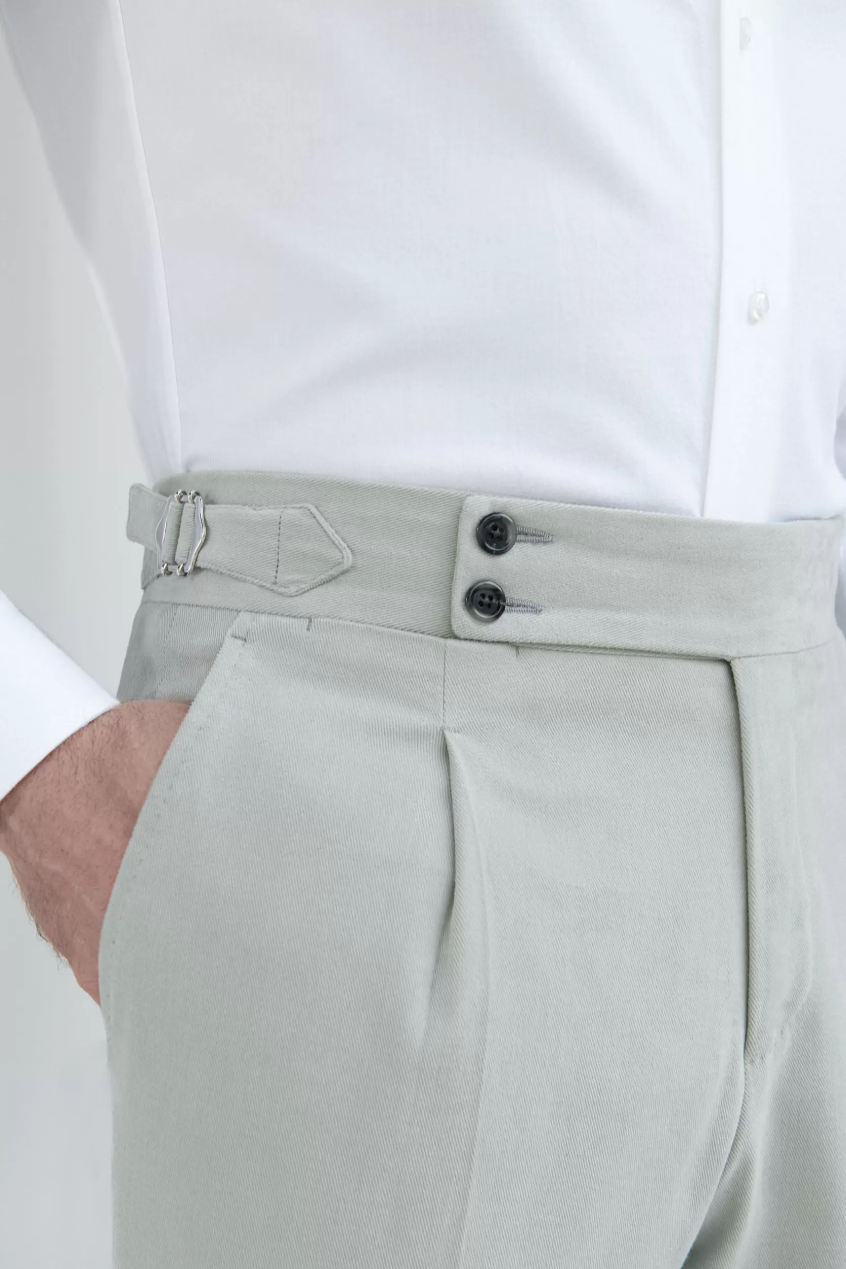 Cheap Pini Parma Pantalone In Cotone Grigio Chiaro " Soragna Capsule Collection" - Made In Italy