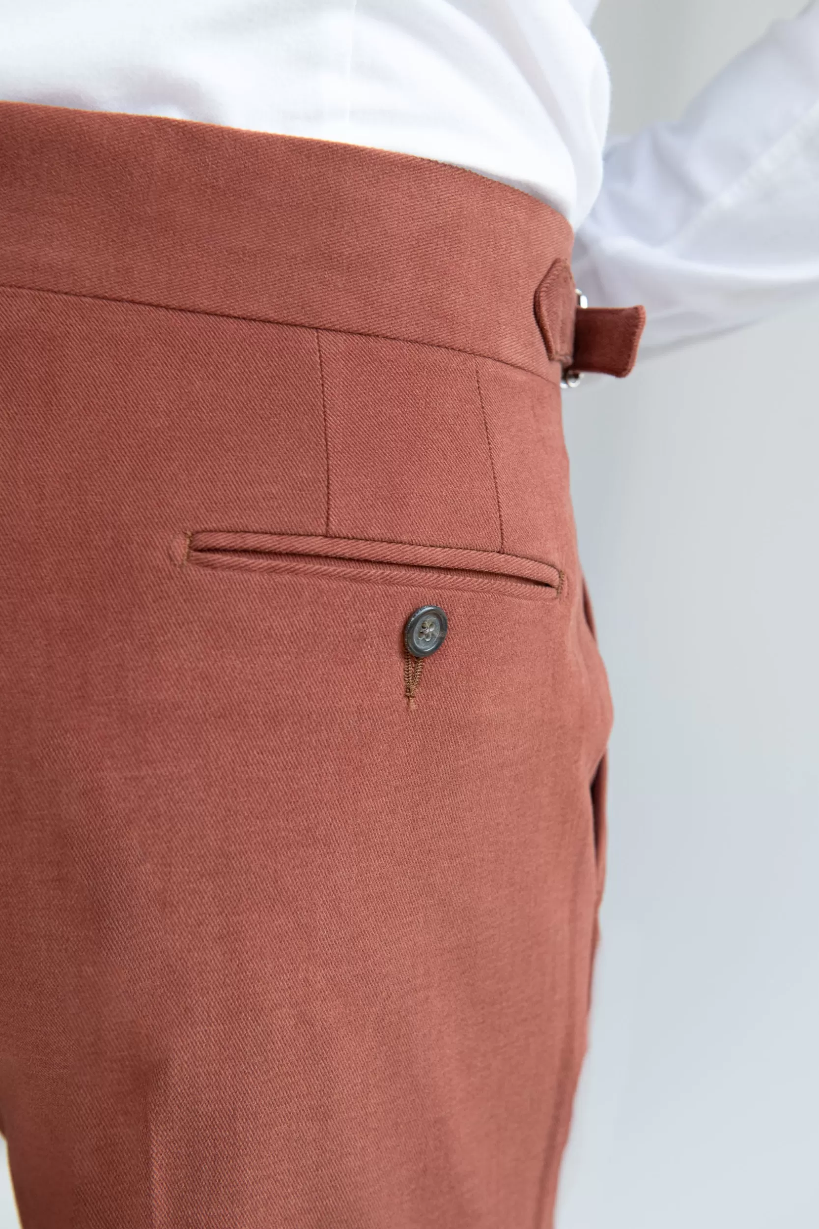 Shop Pini Parma Pantalone In Cotone " Soragna Capsule Collection" - Made In Italy Mattone