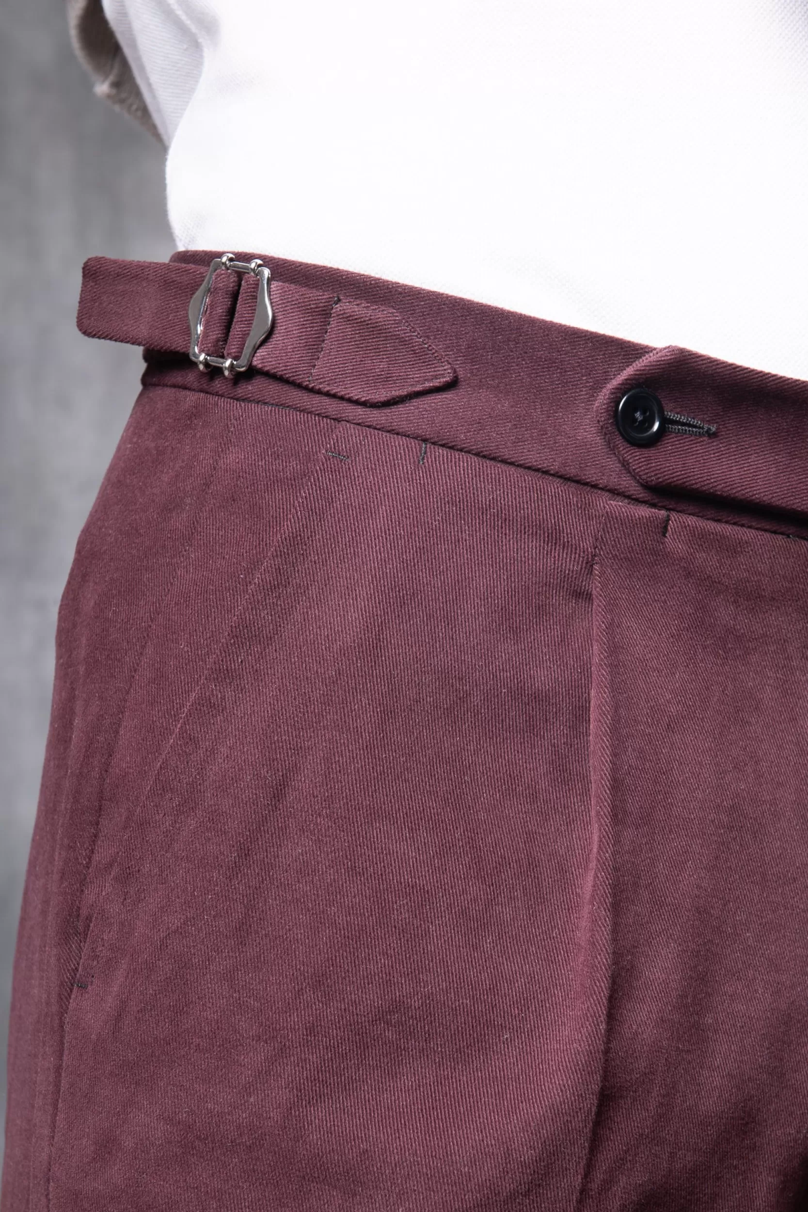 Store Pini Parma Pantaloni Biella In Cotone Bordeaux - Made In Italy Borgogna