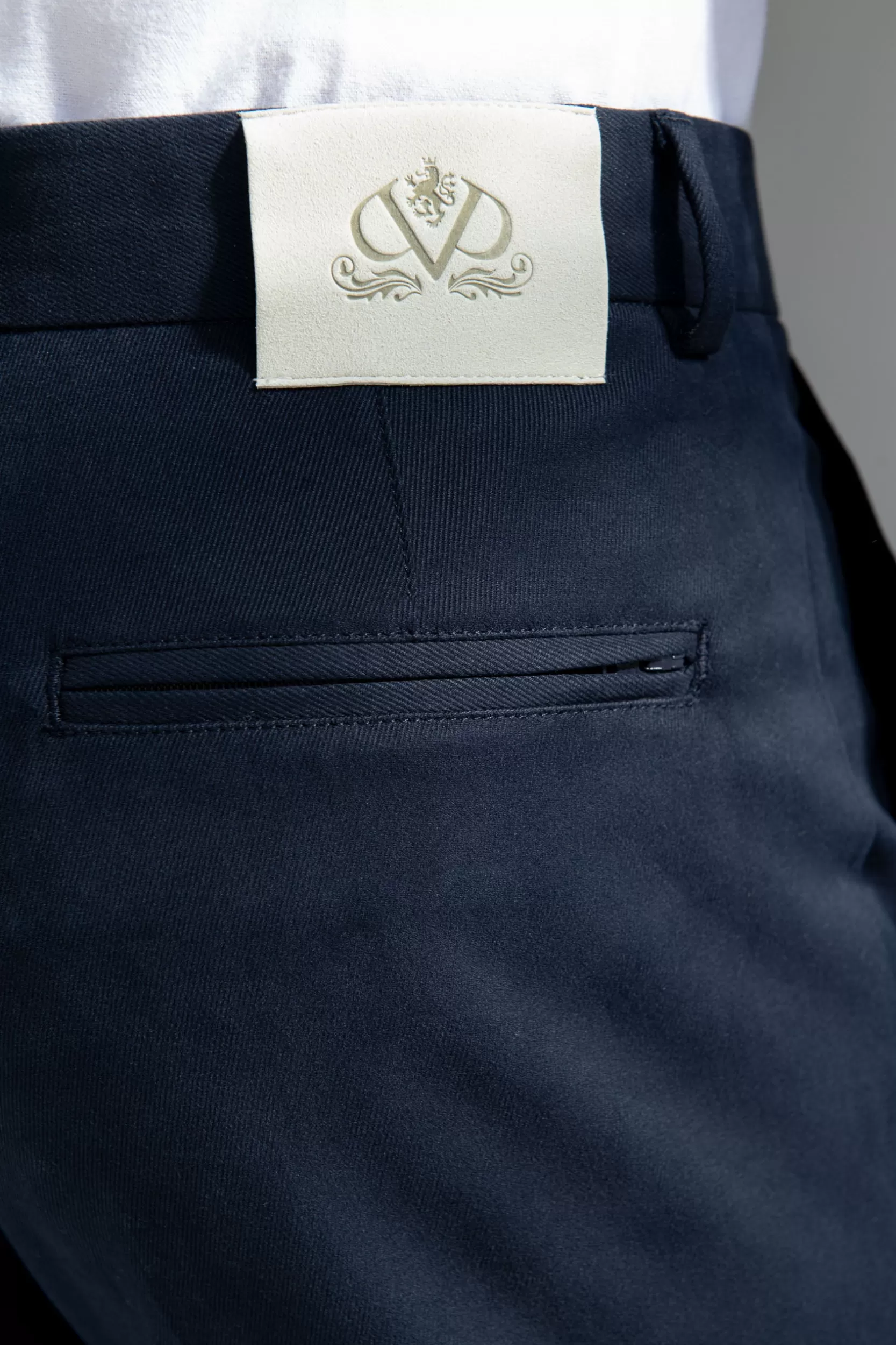 Fashion Pini Parma Pantaloni Garda In Cotone E Cashmere - Made In Italy Blu