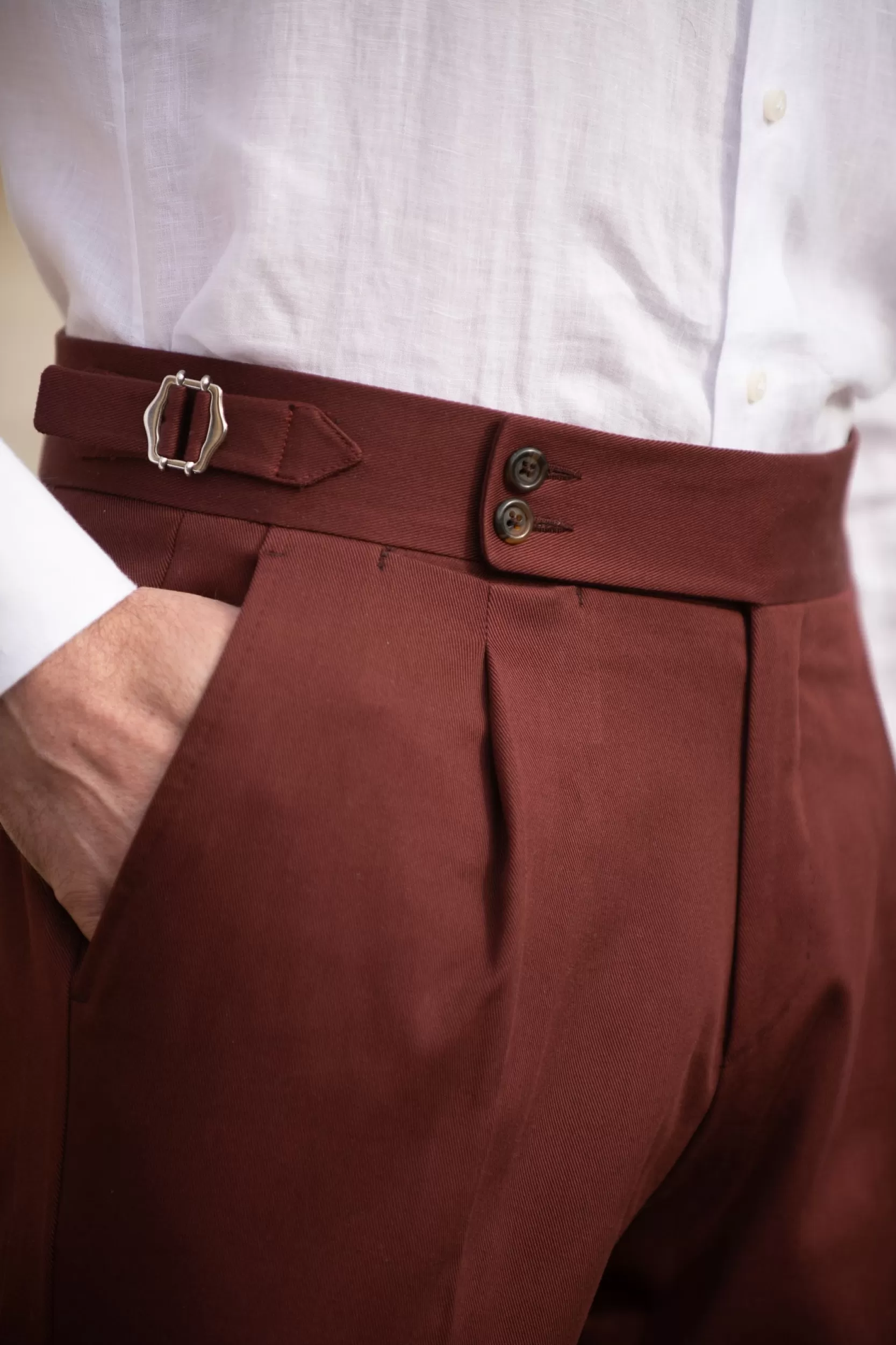 Cheap Pini Parma Pantaloni In Cotone Bordeaux " Soragna Capsule Collection" - Made In Italy Borgogna