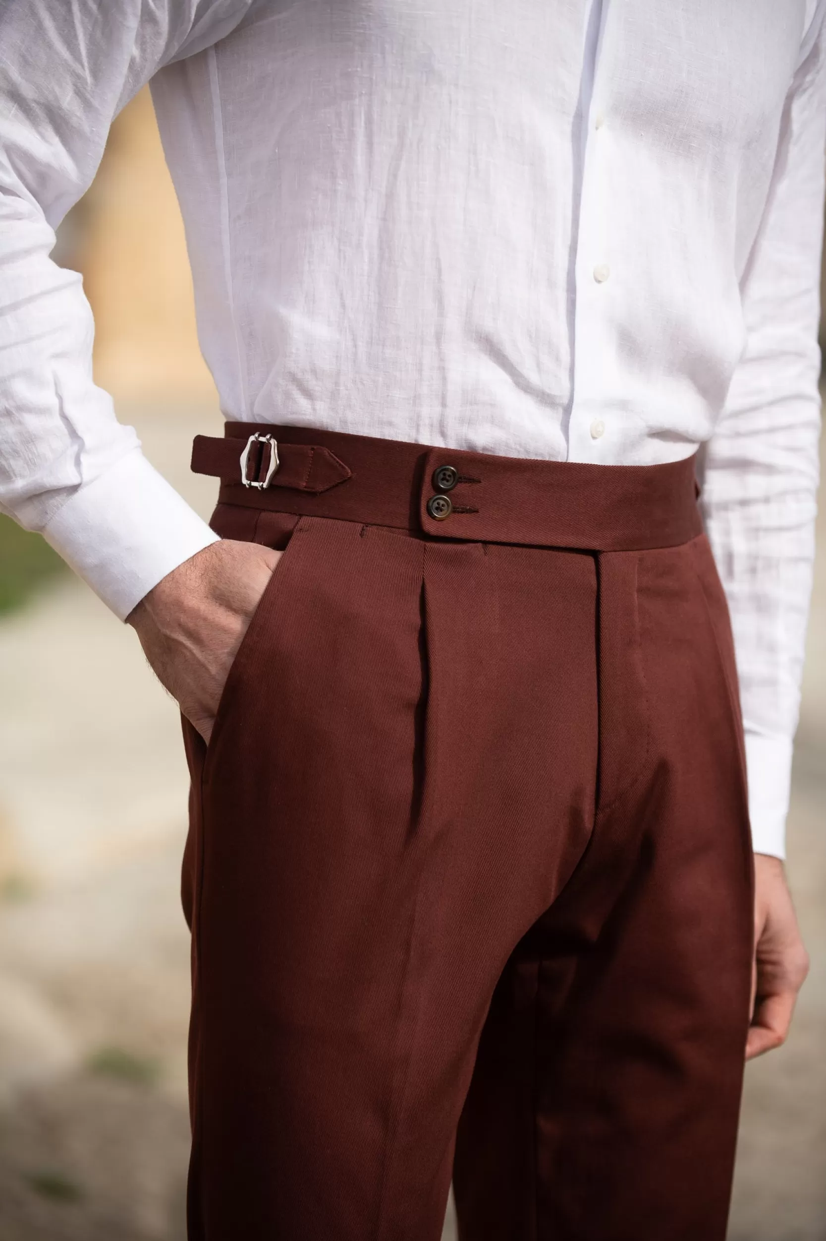Cheap Pini Parma Pantaloni In Cotone Bordeaux " Soragna Capsule Collection" - Made In Italy Borgogna