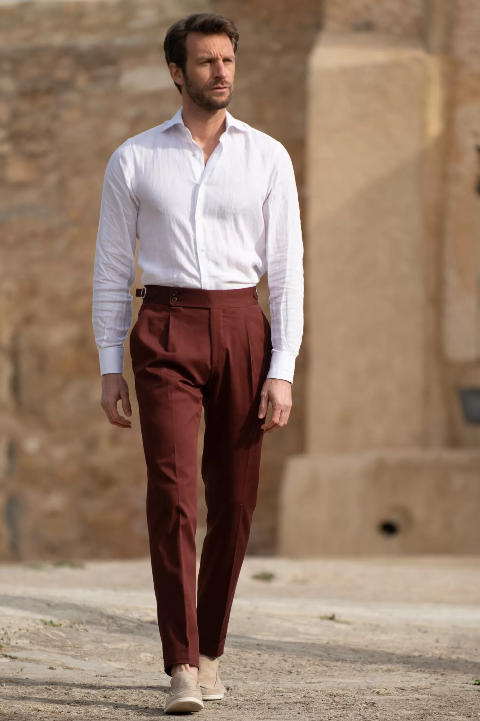 Cheap Pini Parma Pantaloni In Cotone Bordeaux " Soragna Capsule Collection" - Made In Italy Borgogna