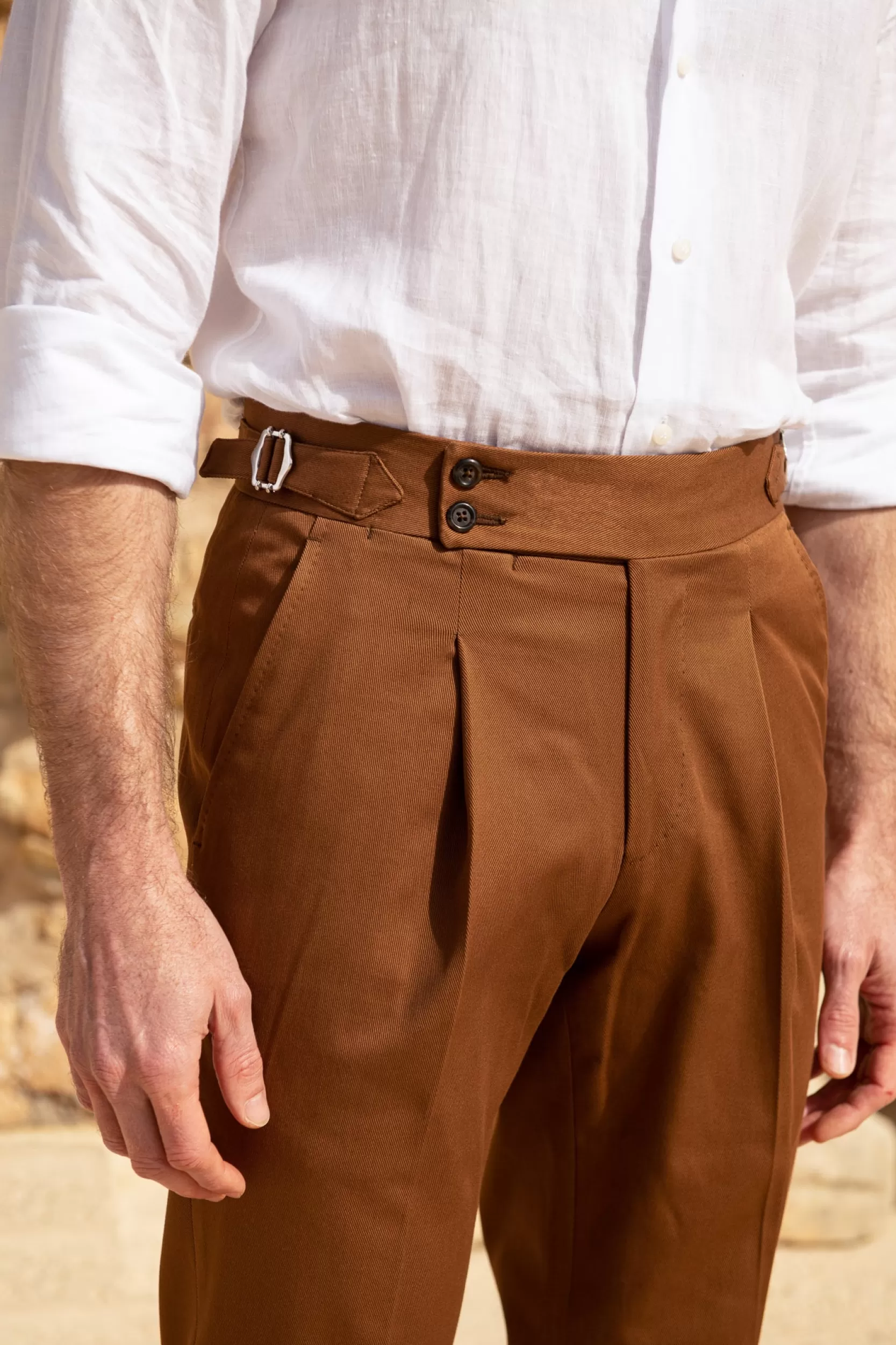 Cheap Pini Parma Pantaloni In Cotone Color " Soragna Capsule Collection" - Made In Italy Cognac