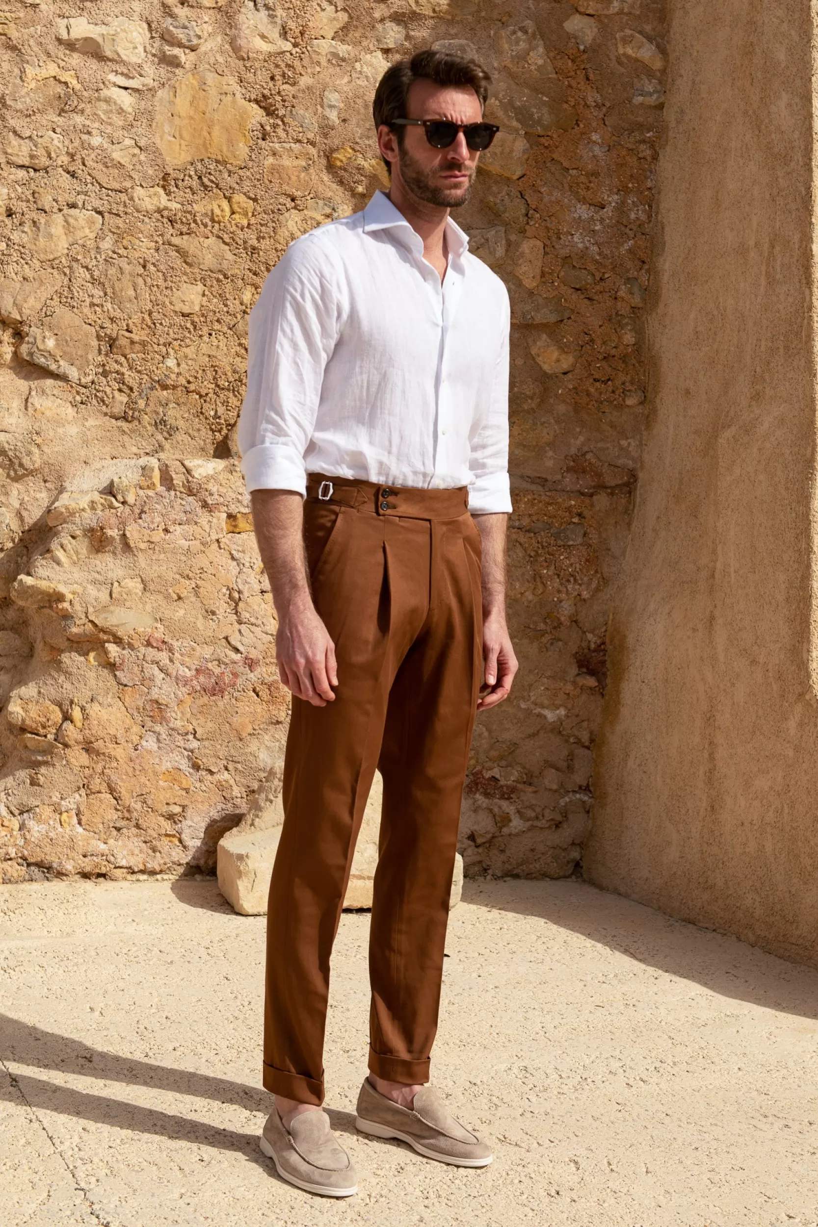 Cheap Pini Parma Pantaloni In Cotone Color " Soragna Capsule Collection" - Made In Italy Cognac