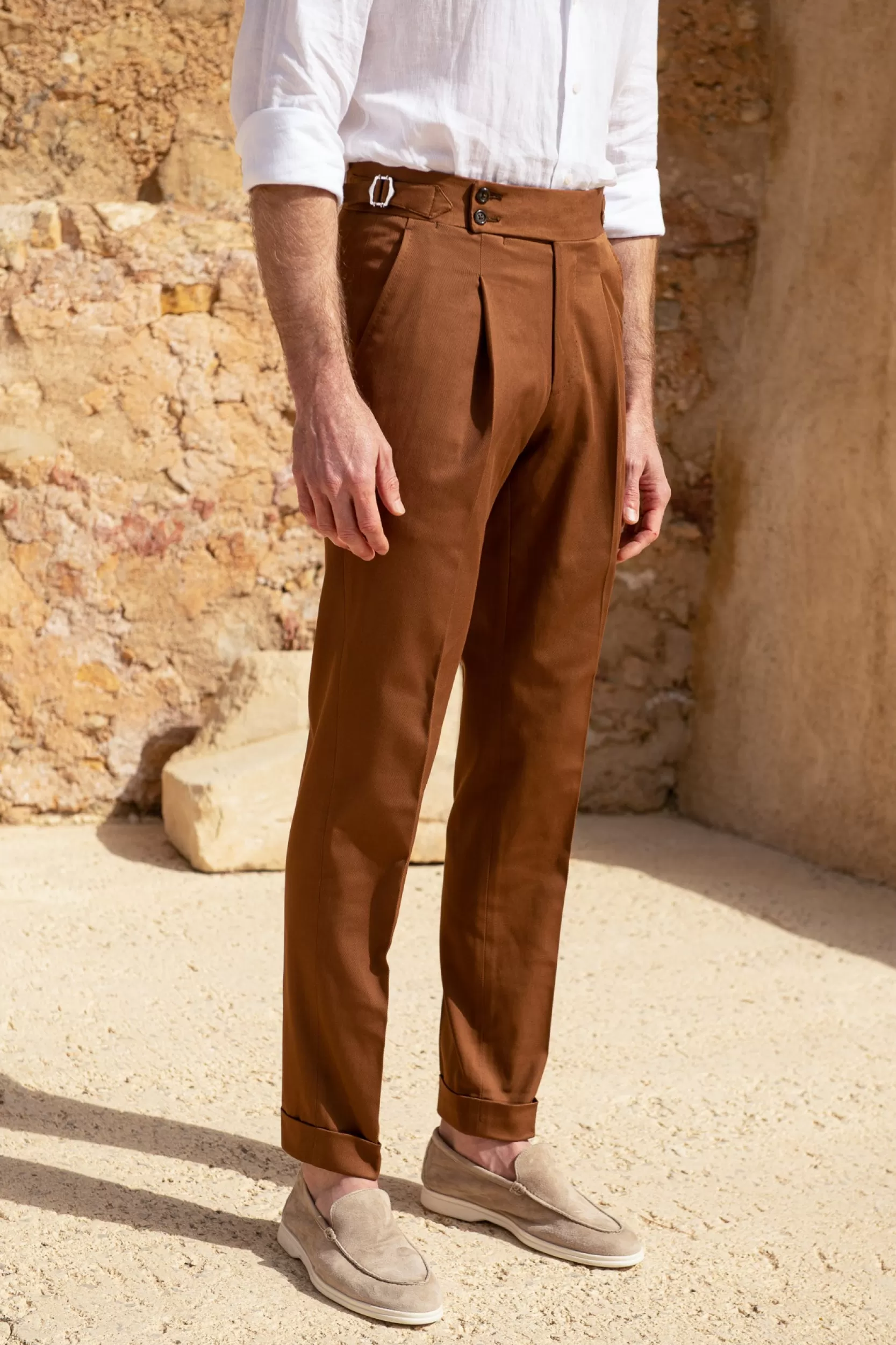 Cheap Pini Parma Pantaloni In Cotone Color " Soragna Capsule Collection" - Made In Italy Cognac