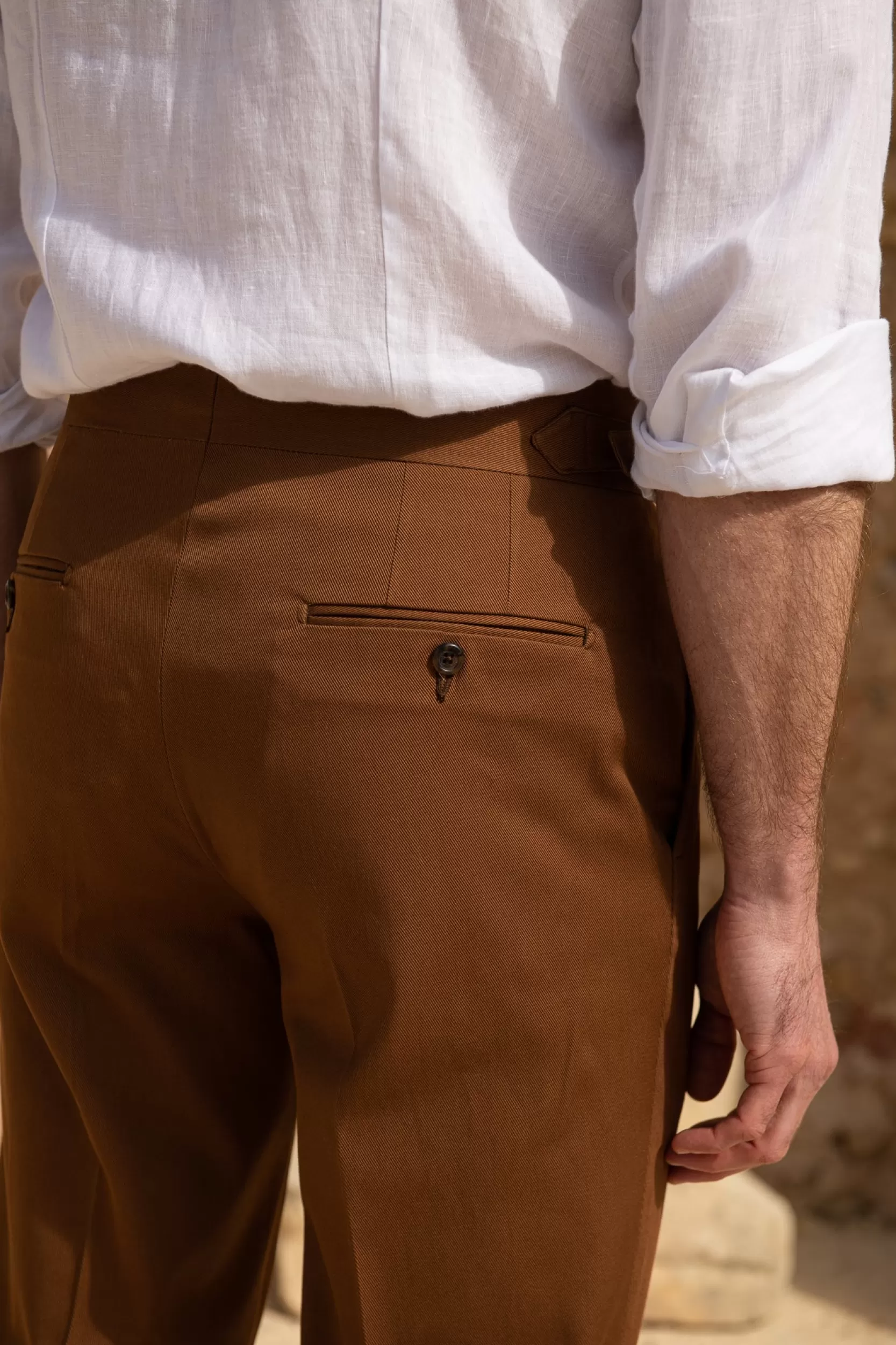 Cheap Pini Parma Pantaloni In Cotone Color " Soragna Capsule Collection" - Made In Italy Cognac