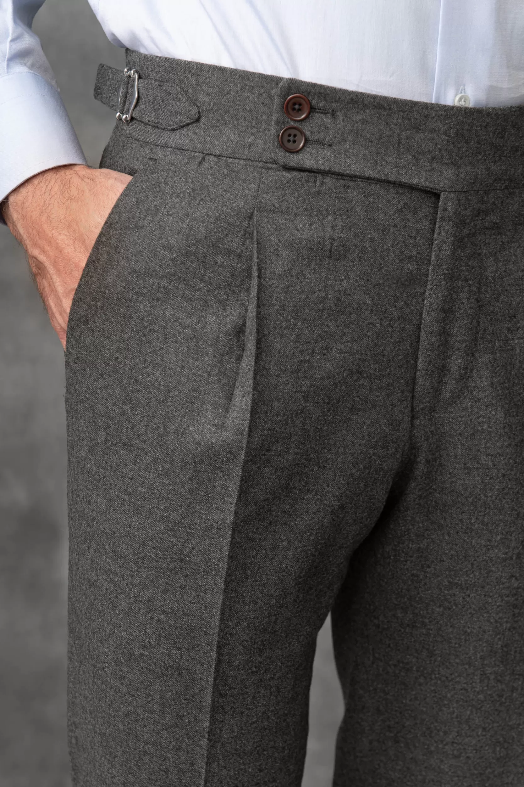 Store Pini Parma Pantaloni In Flanella " Soragna Capsule Collection" – Made In Italy Antracite