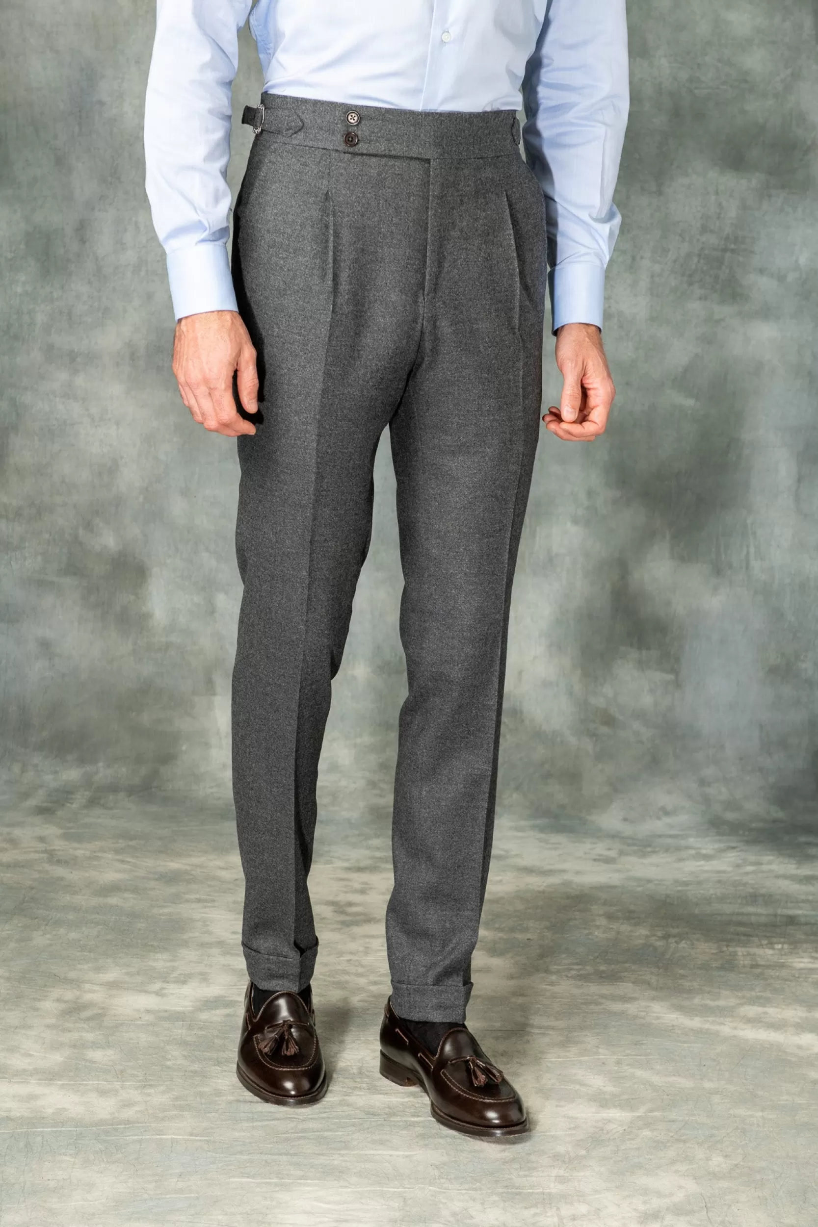 Store Pini Parma Pantaloni In Flanella " Soragna Capsule Collection" – Made In Italy Antracite