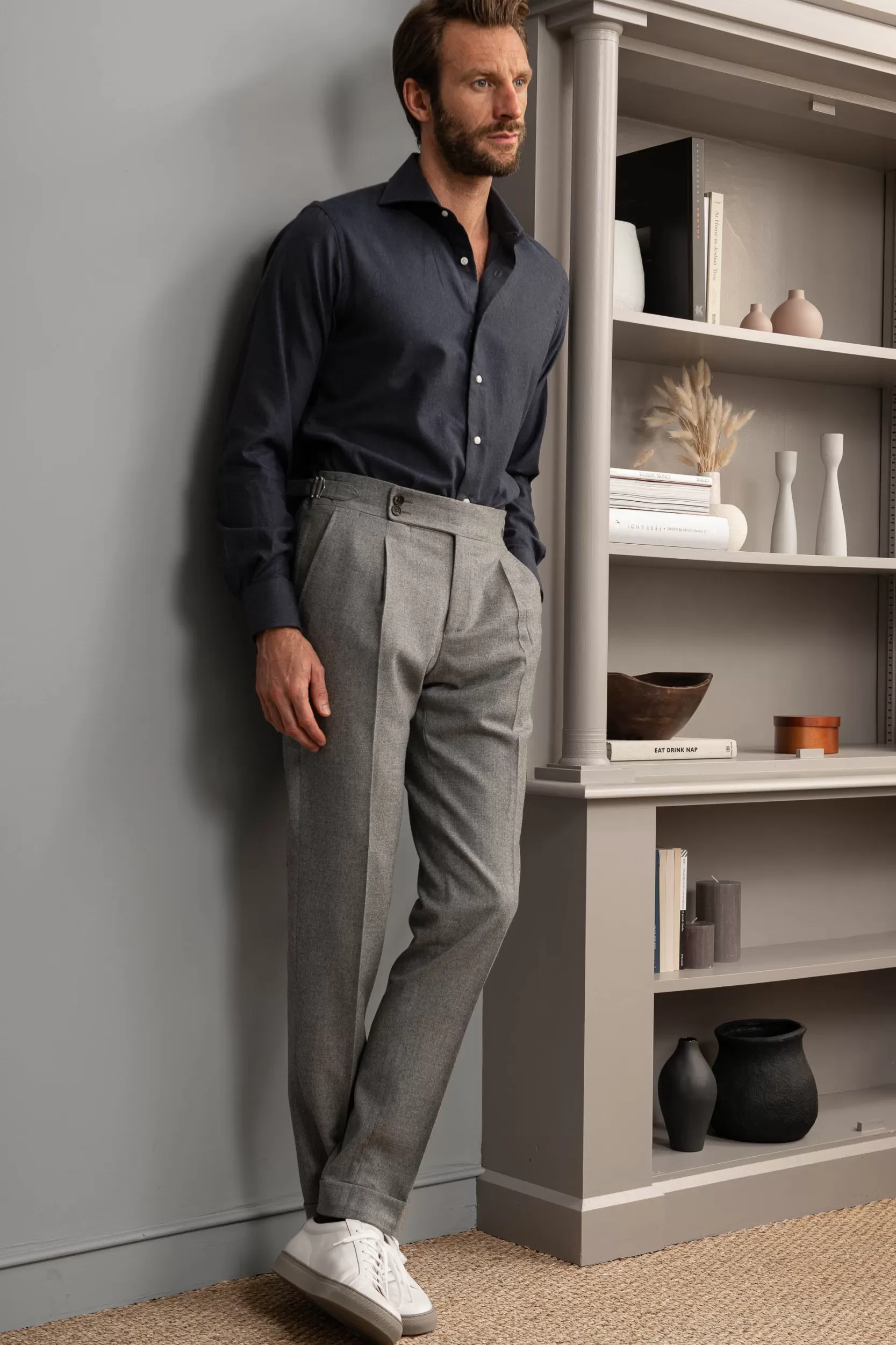 Online Pini Parma Pantaloni In Flanella Grigia " Soragna Capsule Collection" – Made In Italy Grigio