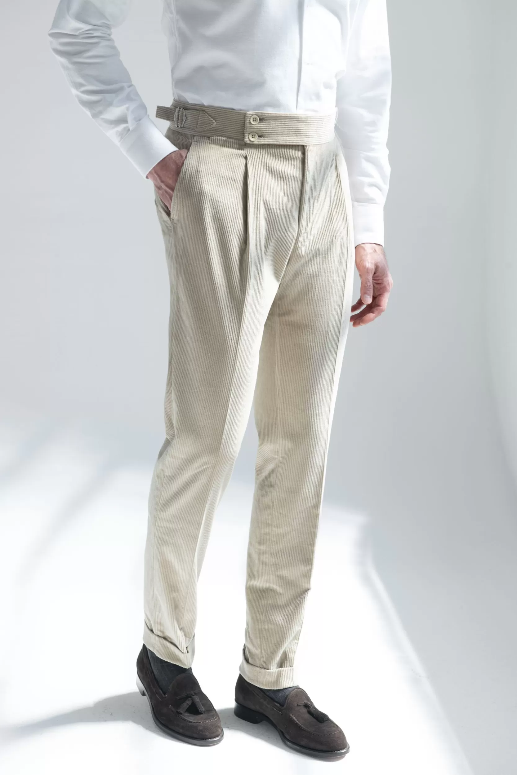 Sale Pini Parma Pantaloni In Velluto A Coste " Soragna Capsule Collection" - Made In Italy Beige