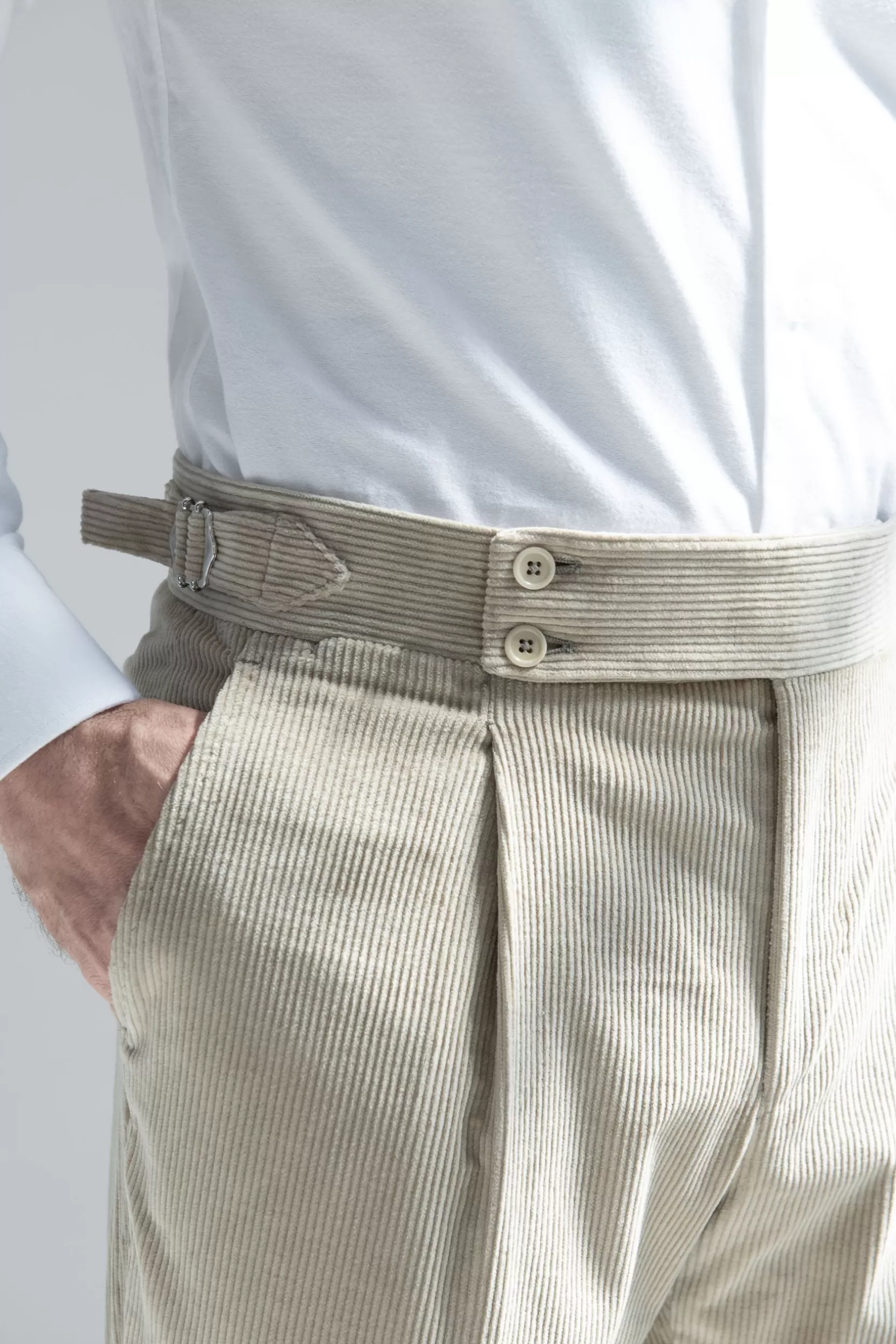 Sale Pini Parma Pantaloni In Velluto A Coste " Soragna Capsule Collection" - Made In Italy Beige