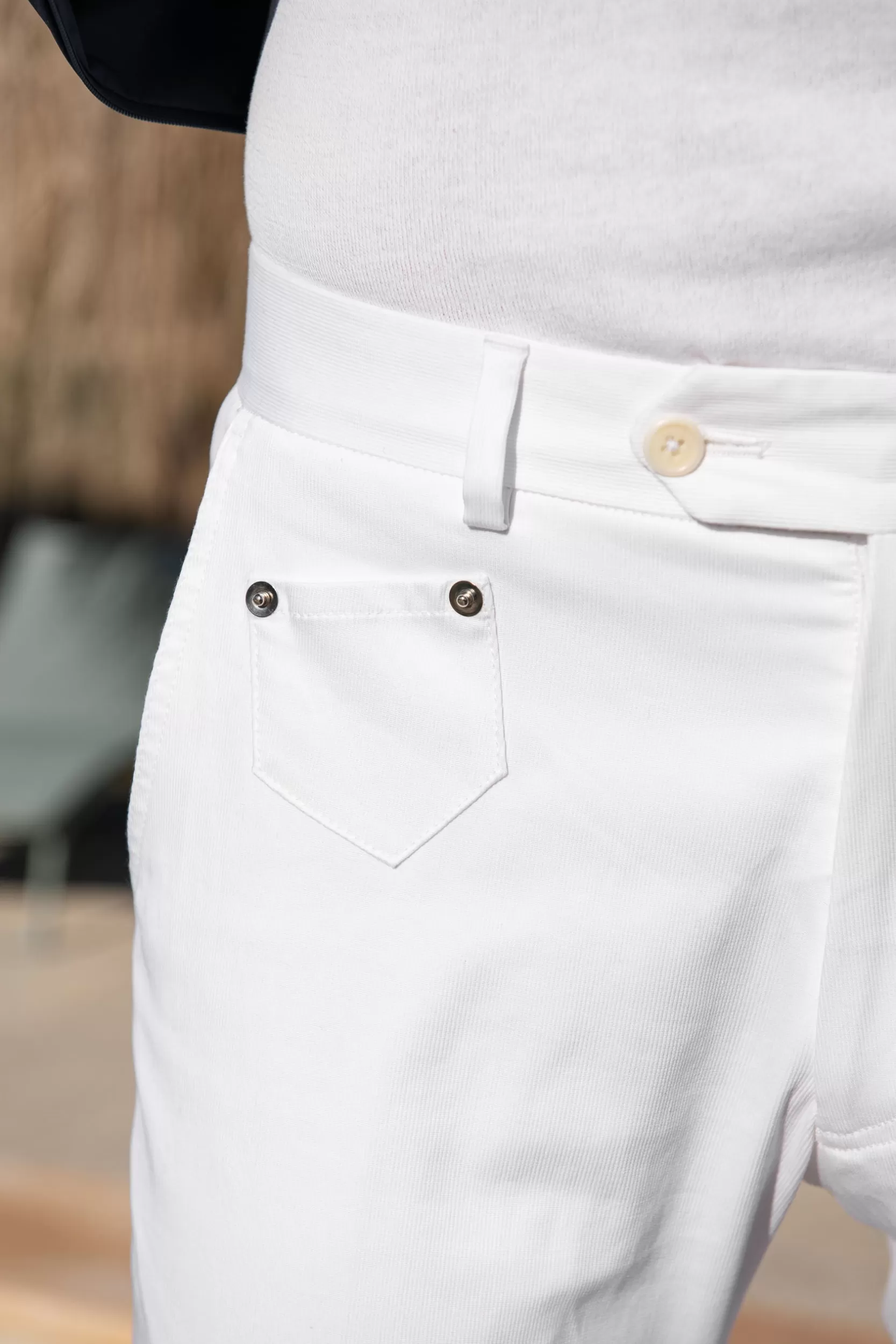 Best Sale Pini Parma Pantaloni Sirmione In Cotone - Made In Italy Bianco