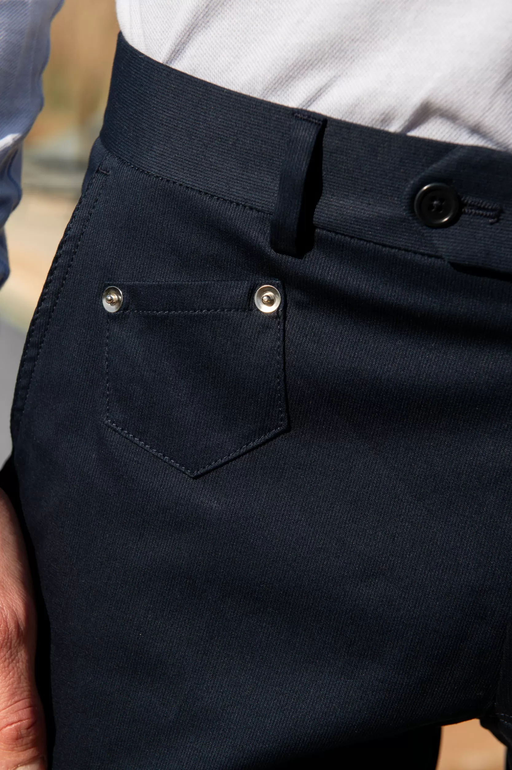 Sale Pini Parma Pantaloni Sirmione In Cotone Blu Navy - Made In Italy Marina Militare
