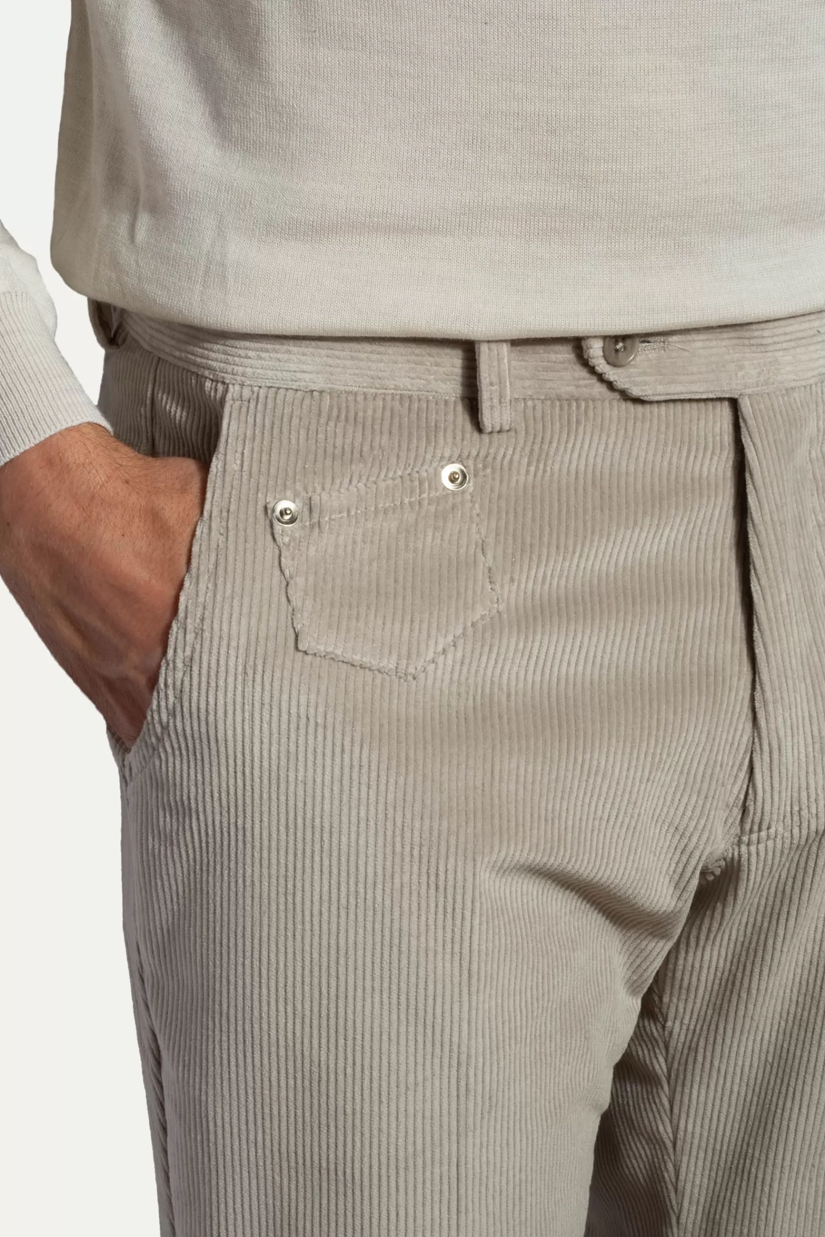 Clearance Pini Parma Pantaloni Sirmione In Velluto A Coste - Made In Italy Grigio chiaro