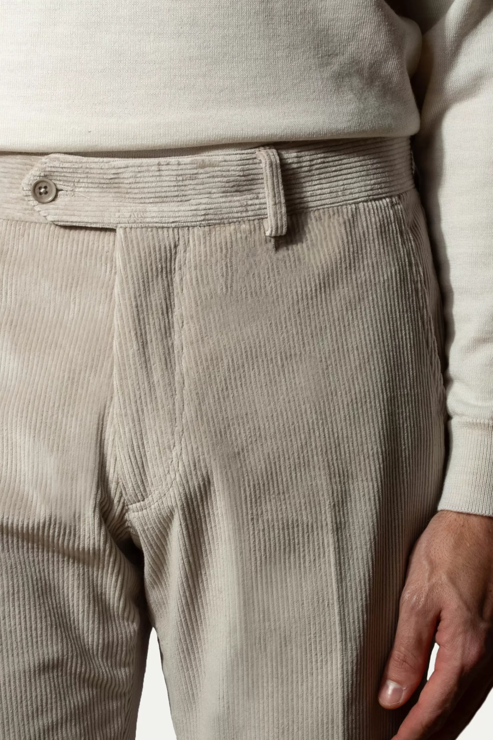 Clearance Pini Parma Pantaloni Sirmione In Velluto A Coste - Made In Italy Grigio chiaro