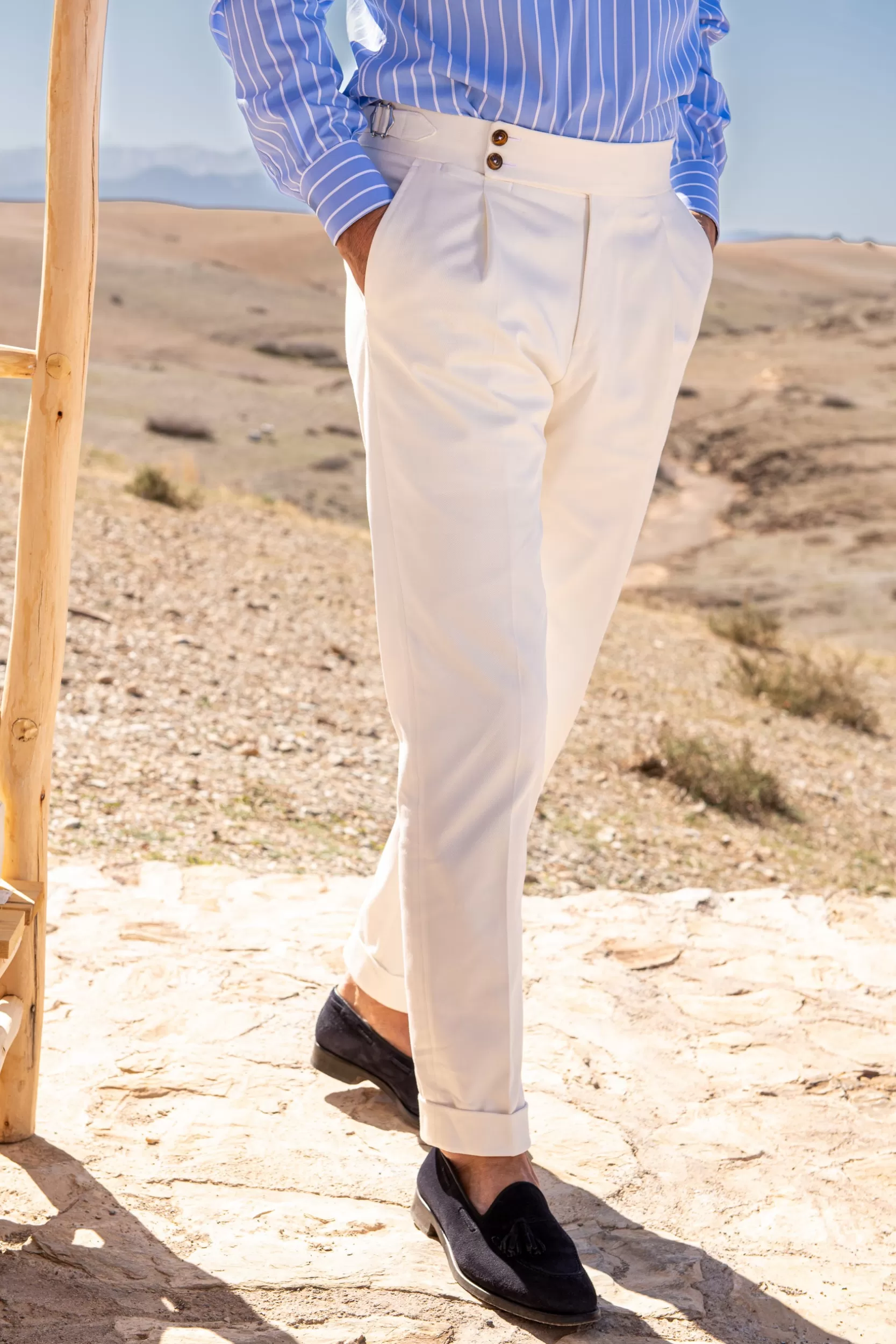 Flash Sale Pini Parma Pantaloni Soragna In Cotone - Made In Italy Bianco