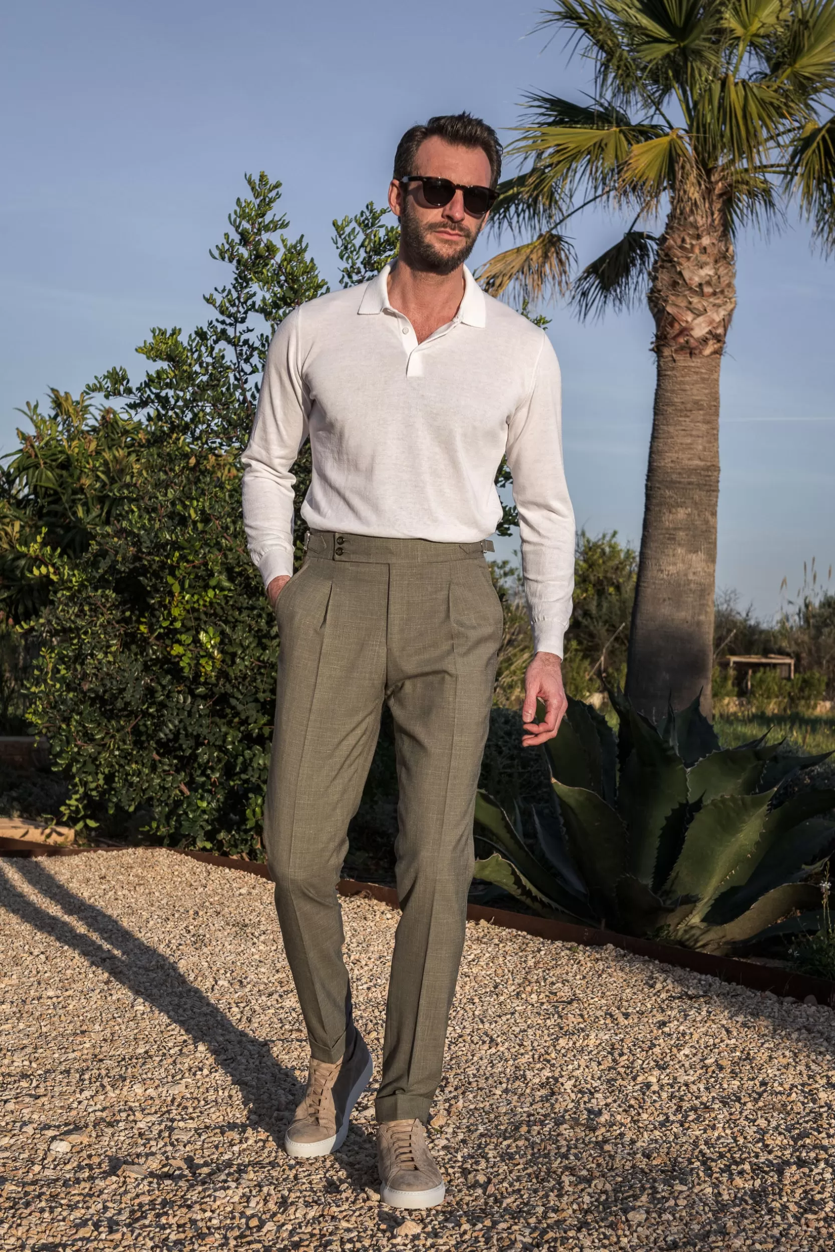 Clearance Pini Parma Pantaloni Soragna Verdi - Made In Italy Verde