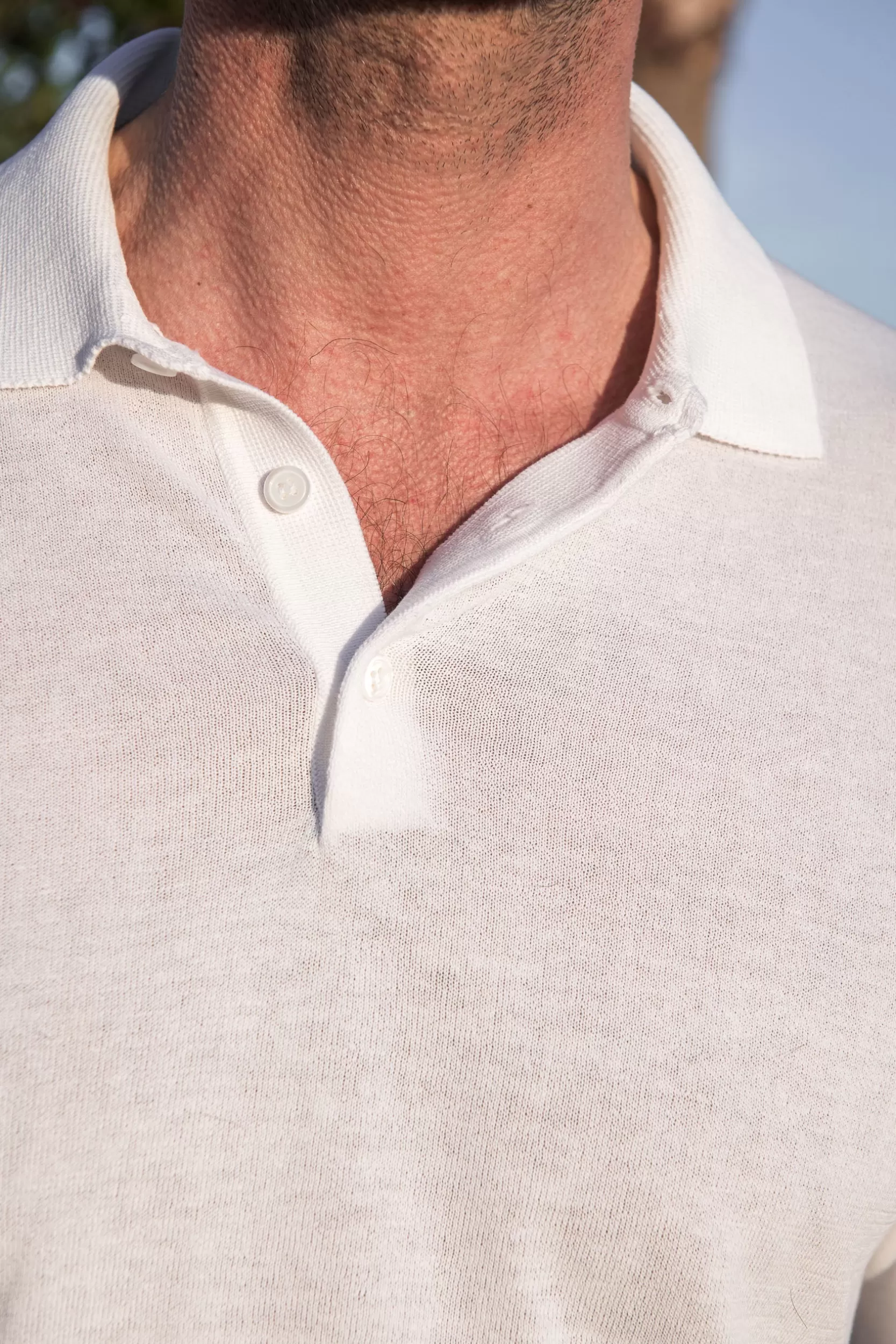 Best Sale Pini Parma Polo Bianca A Manica Lunga - Made In Italy Bianco