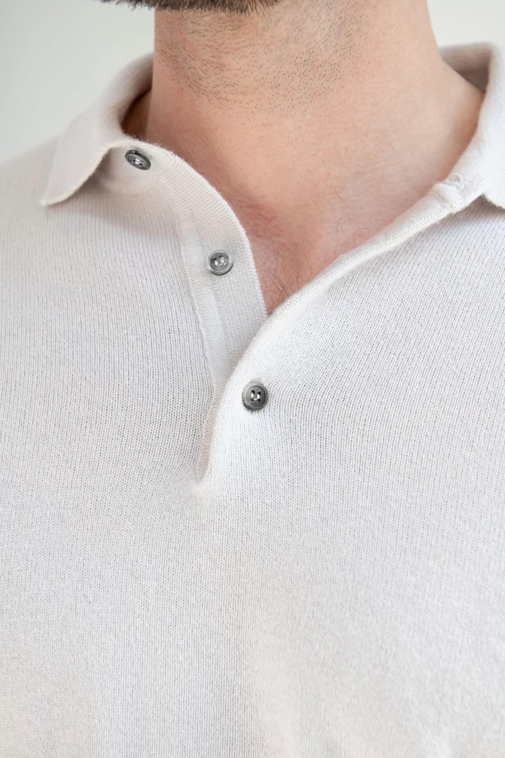 New Pini Parma Polo In Cashmere Chiaro – Made In Italy Beige