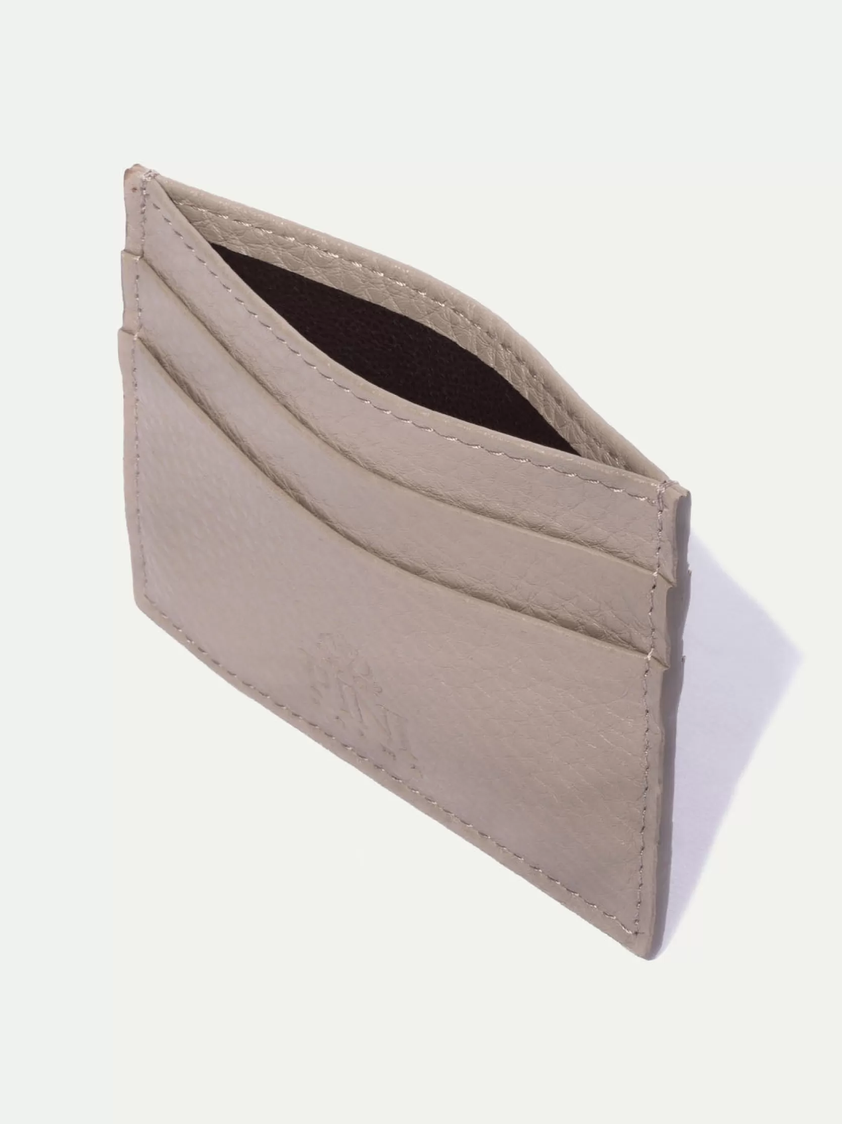 Clearance Pini Parma Portacarte In Pelle Tortora - Made In Italy Talpa