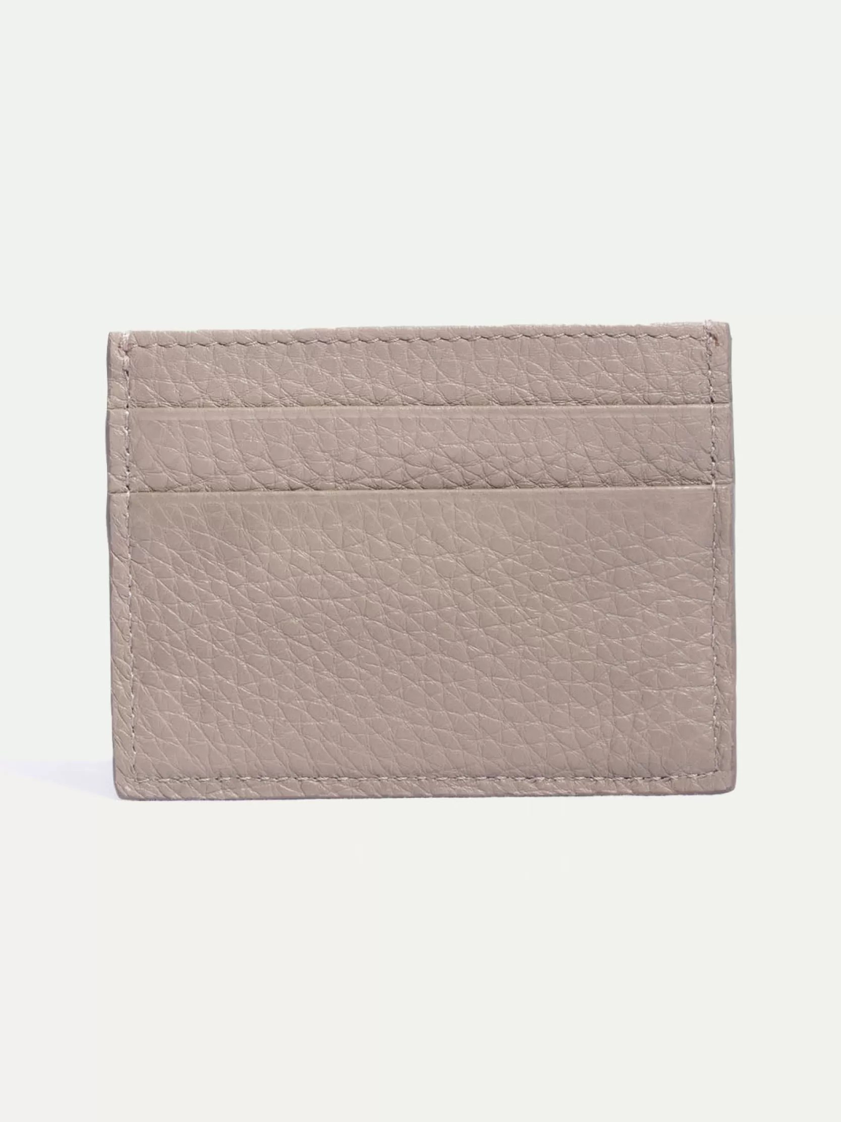 Clearance Pini Parma Portacarte In Pelle Tortora - Made In Italy Talpa
