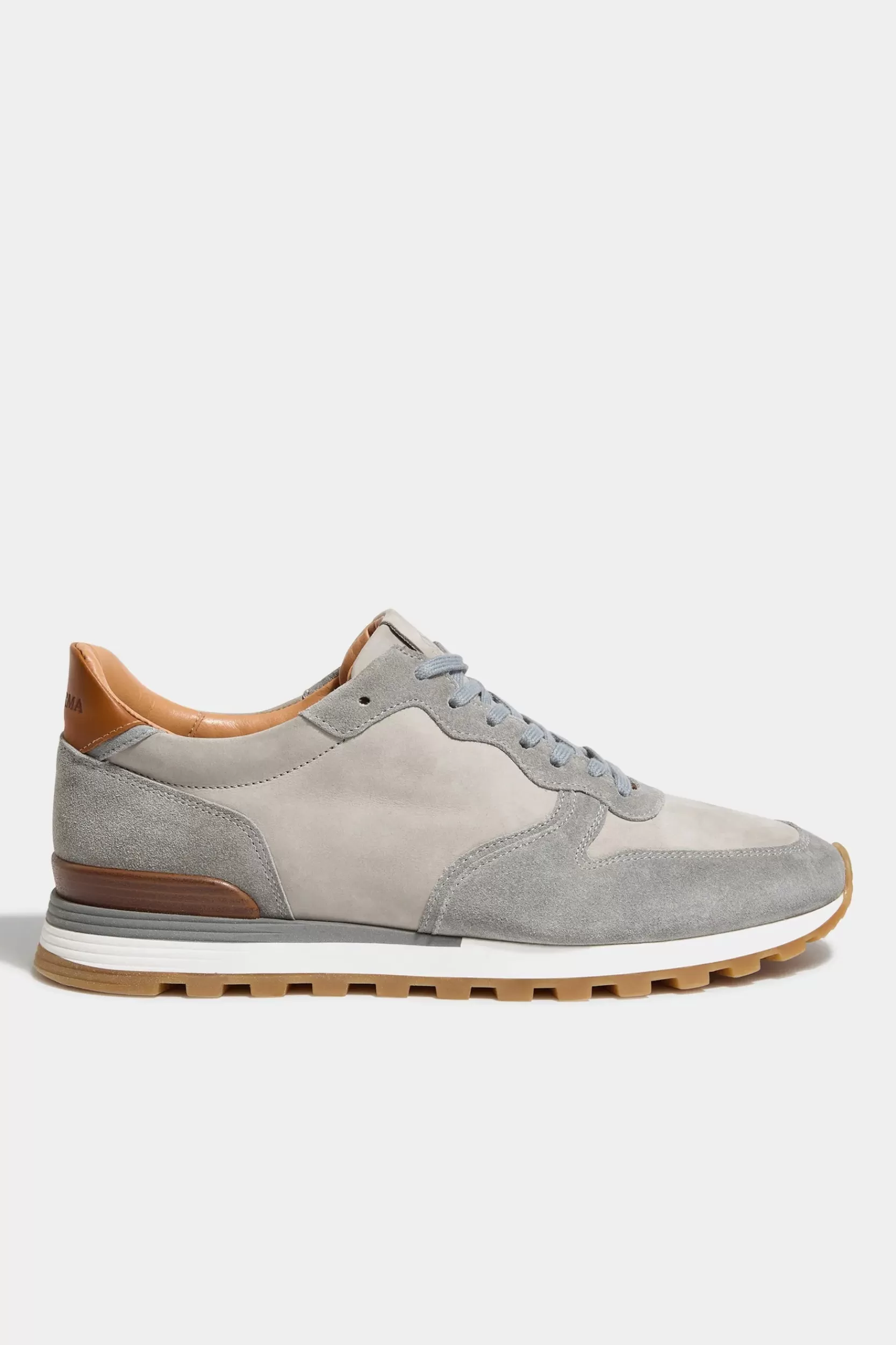 Discount Pini Parma Runner In Nabuk E Camoscio - Made In Italy Grigio chiaro
