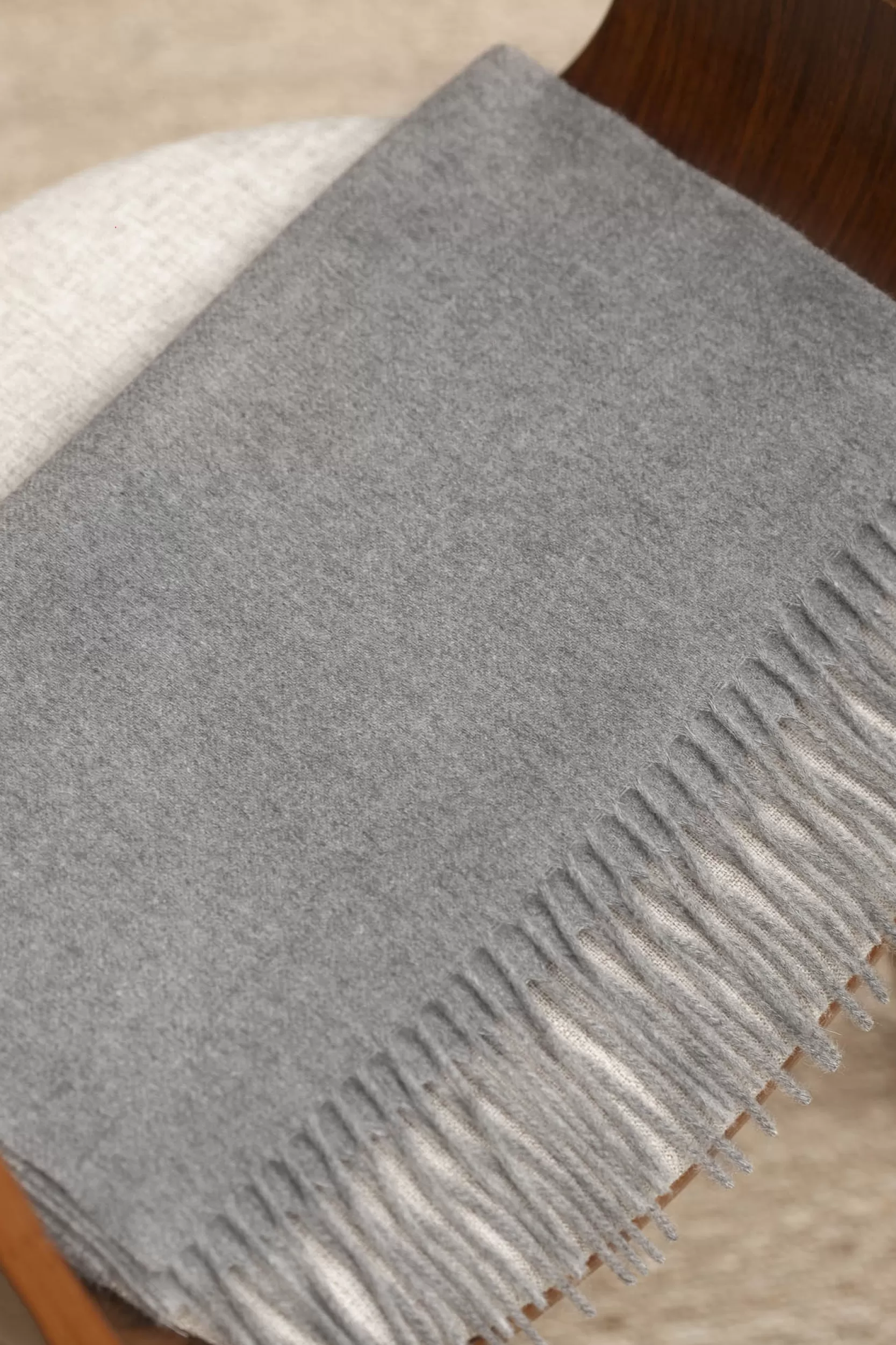 Fashion Pini Parma Sciarpa In Cashmere Grigio - Made In Italy