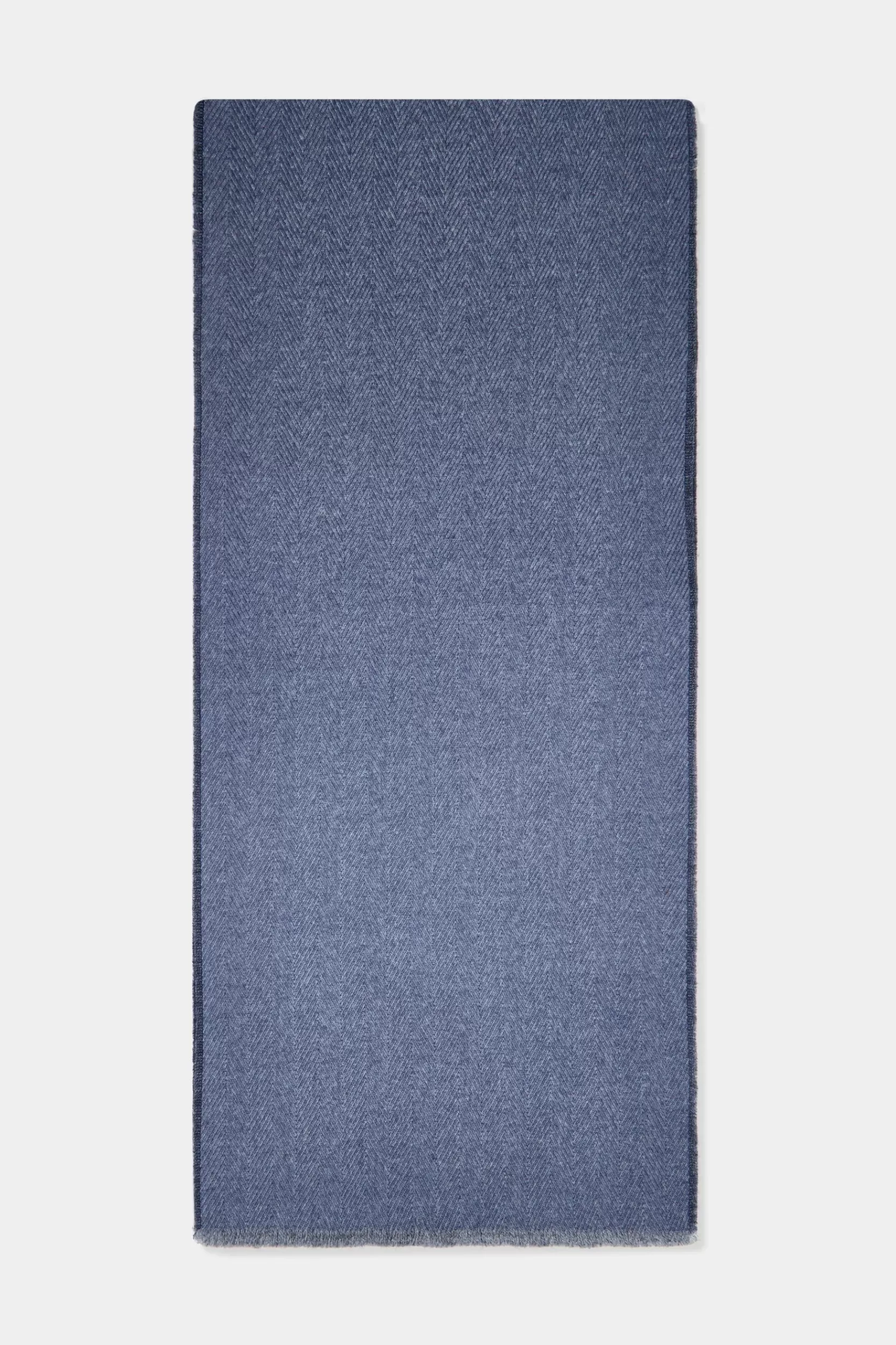 Cheap Pini Parma Sciarpa Reversibile A Spina Di Pesce E Azzurra - Made In Italy Blu