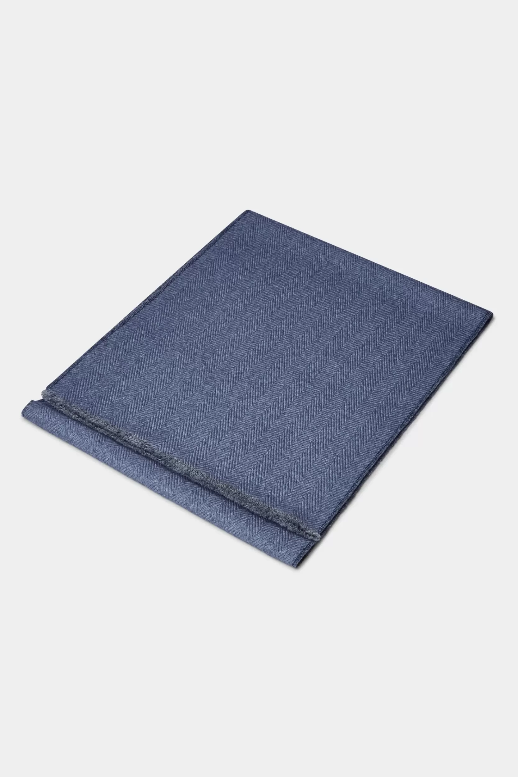 Cheap Pini Parma Sciarpa Reversibile A Spina Di Pesce E Azzurra - Made In Italy Blu