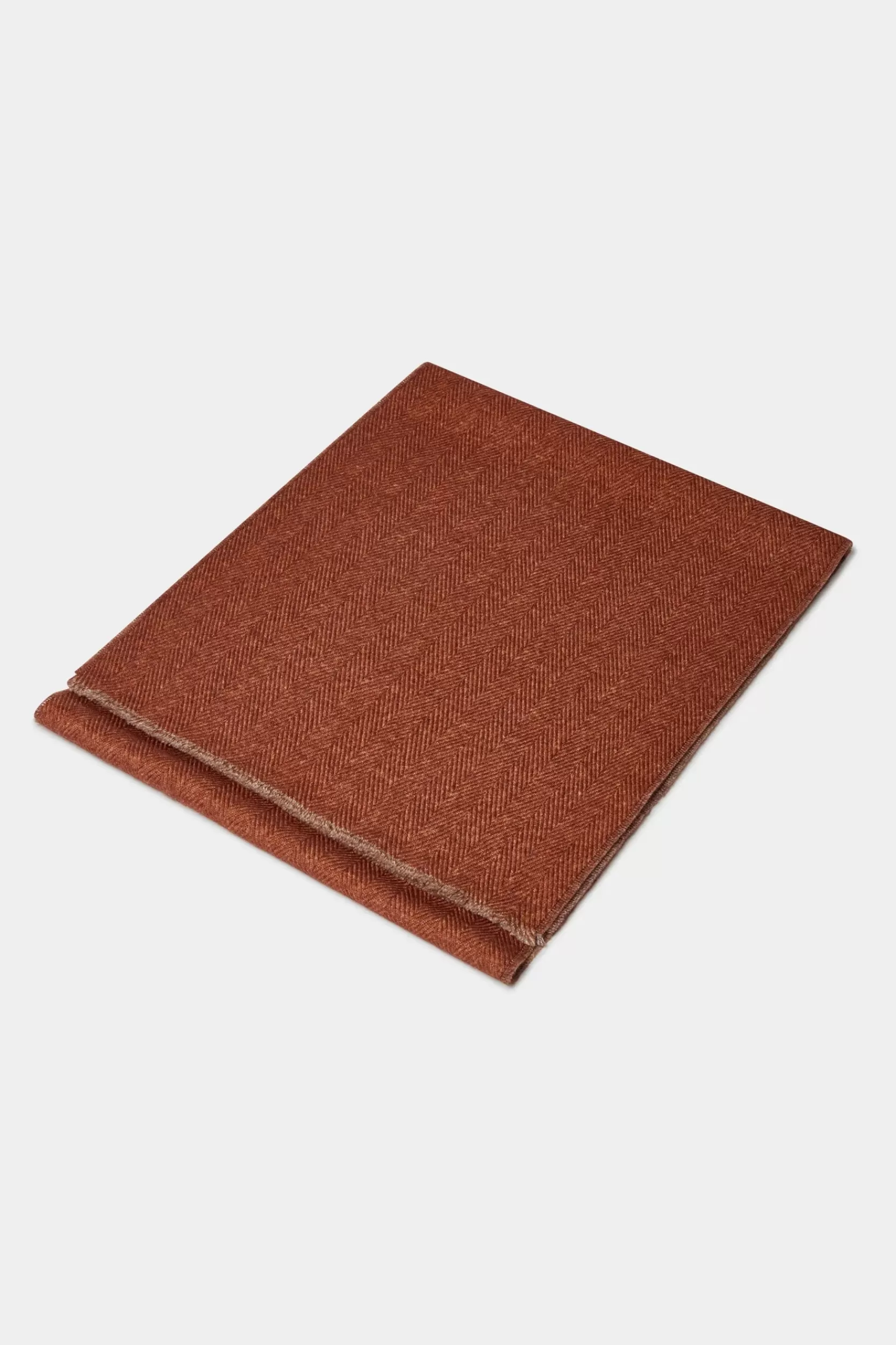 Shop Pini Parma Sciarpa Reversibile A Spina Di Pesce Ruggine E Tortora - Made In Italy Arrugginito