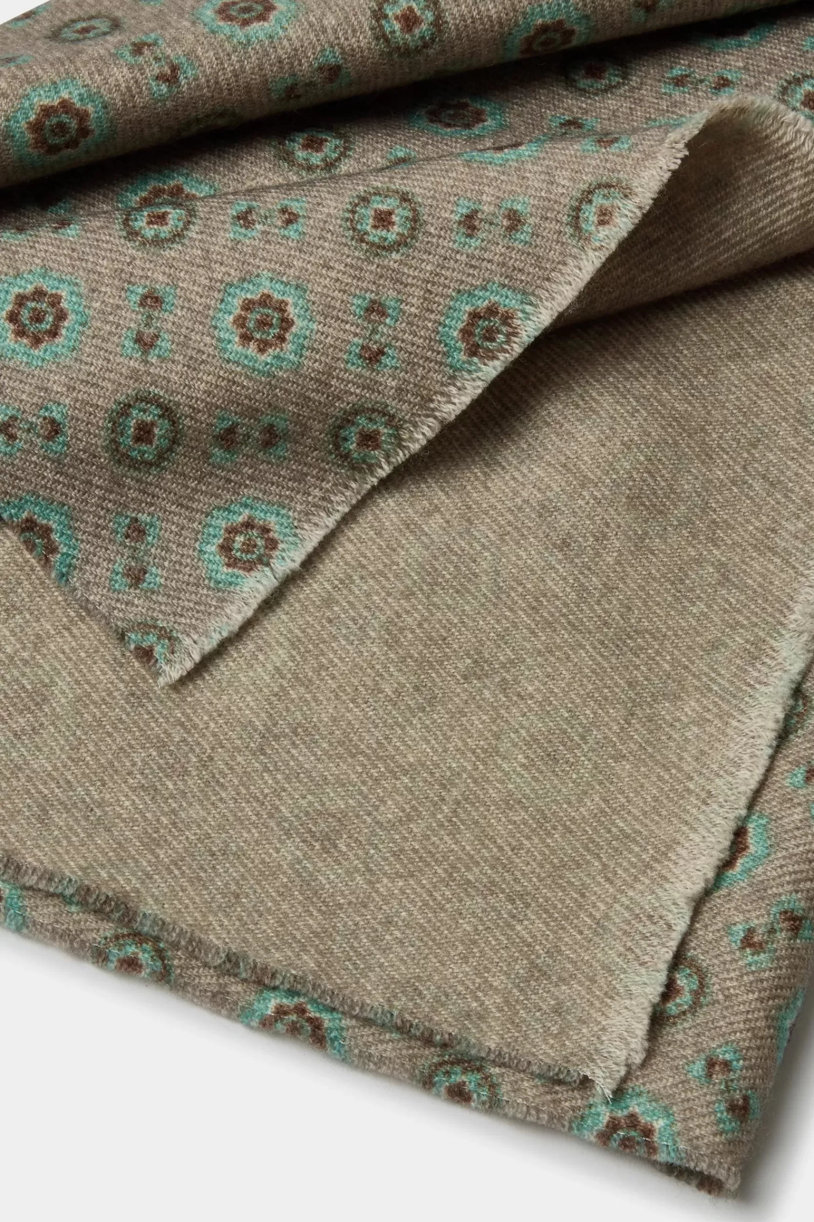 Online Pini Parma Sciarpa Reversibile Fantasia Tortora - Made In Italy Talpa