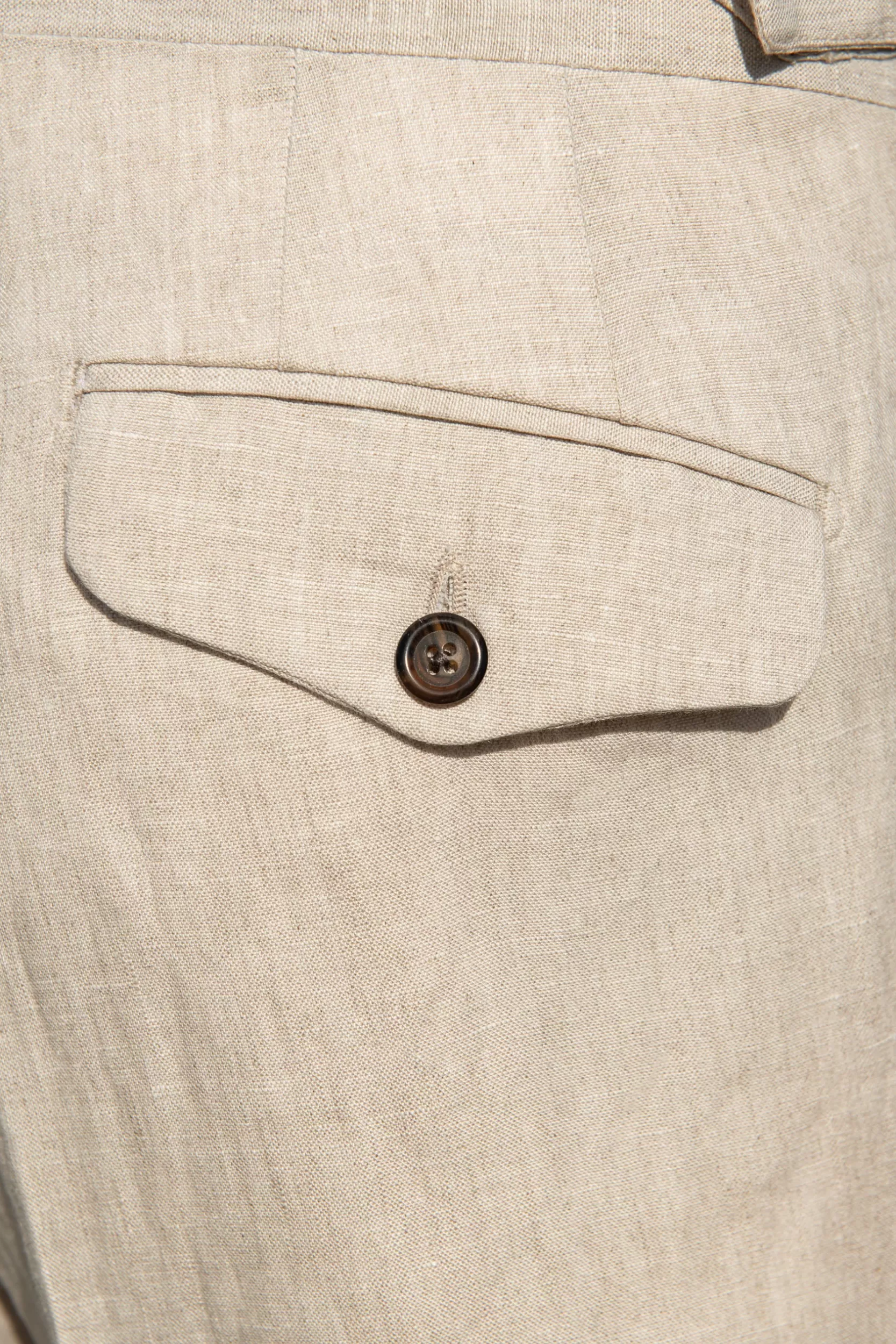 Fashion Pini Parma Shorts In Lino - Made In Italy Beige