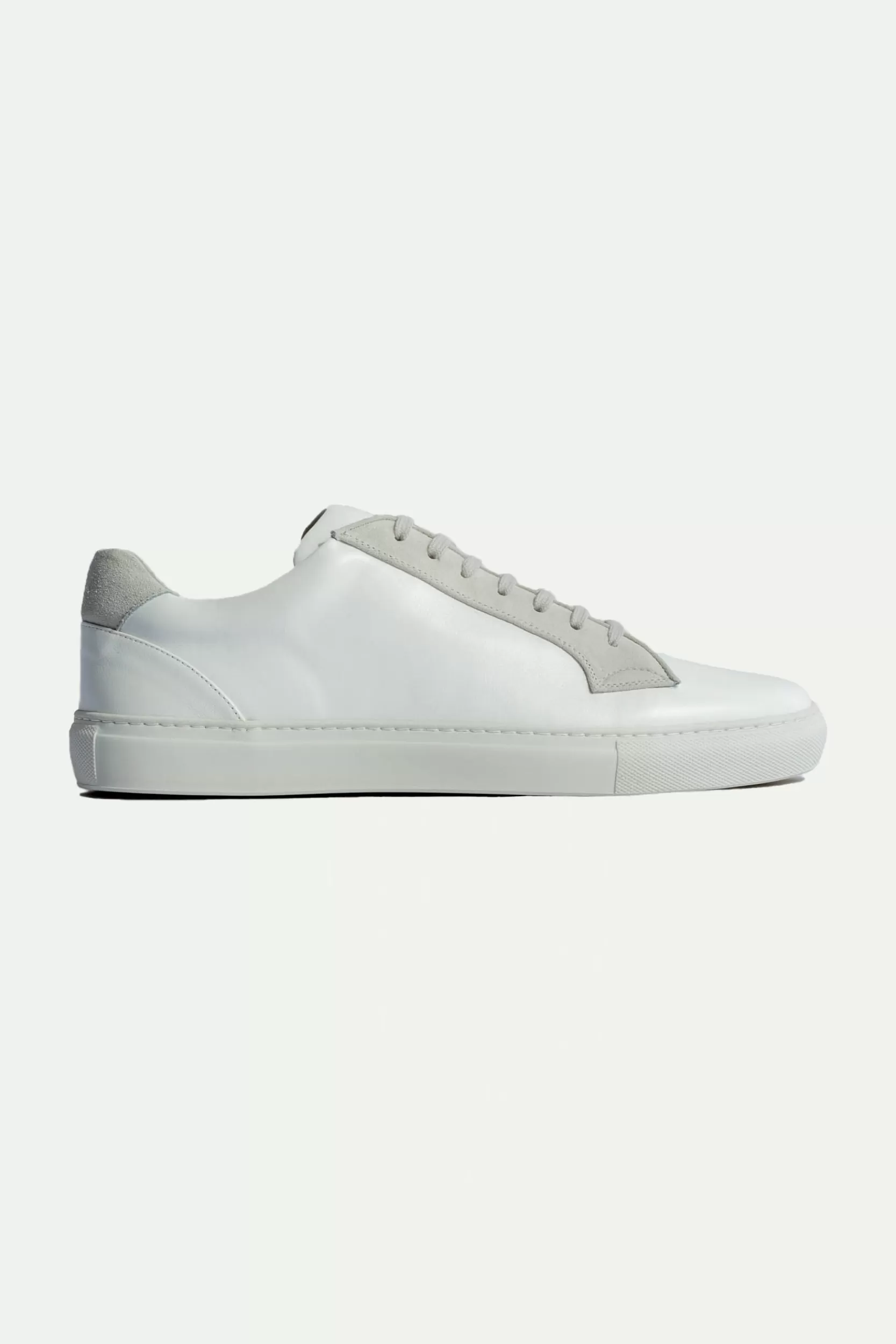 Cheap Pini Parma Sneakers Bianche Con Dettaglio In Camoscio Grigio - Made In Italy Bianco