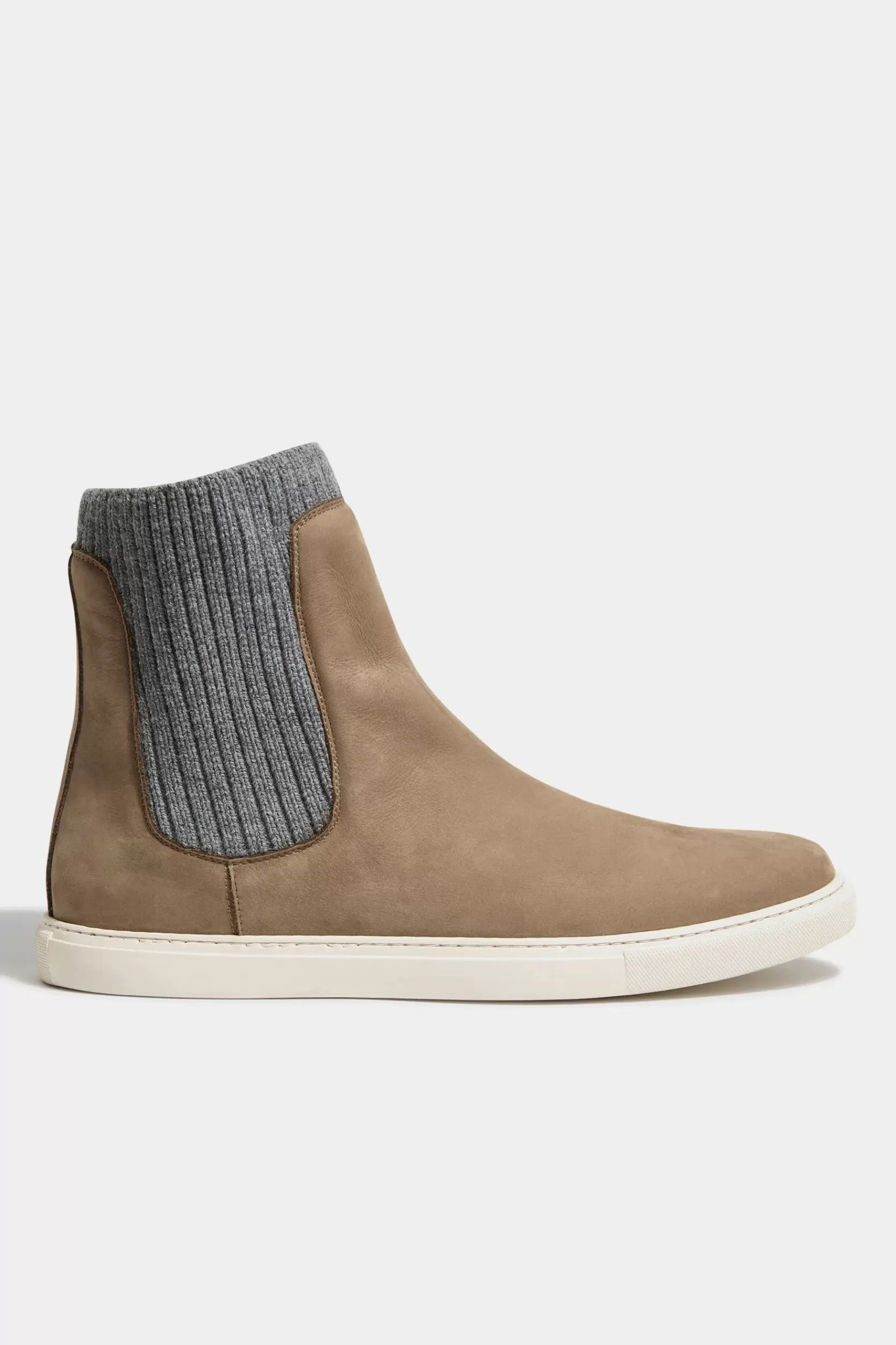 Cheap Pini Parma Stivaletto Chelsea Tortora Con Lavorazione A Maglia - Made In Italy
