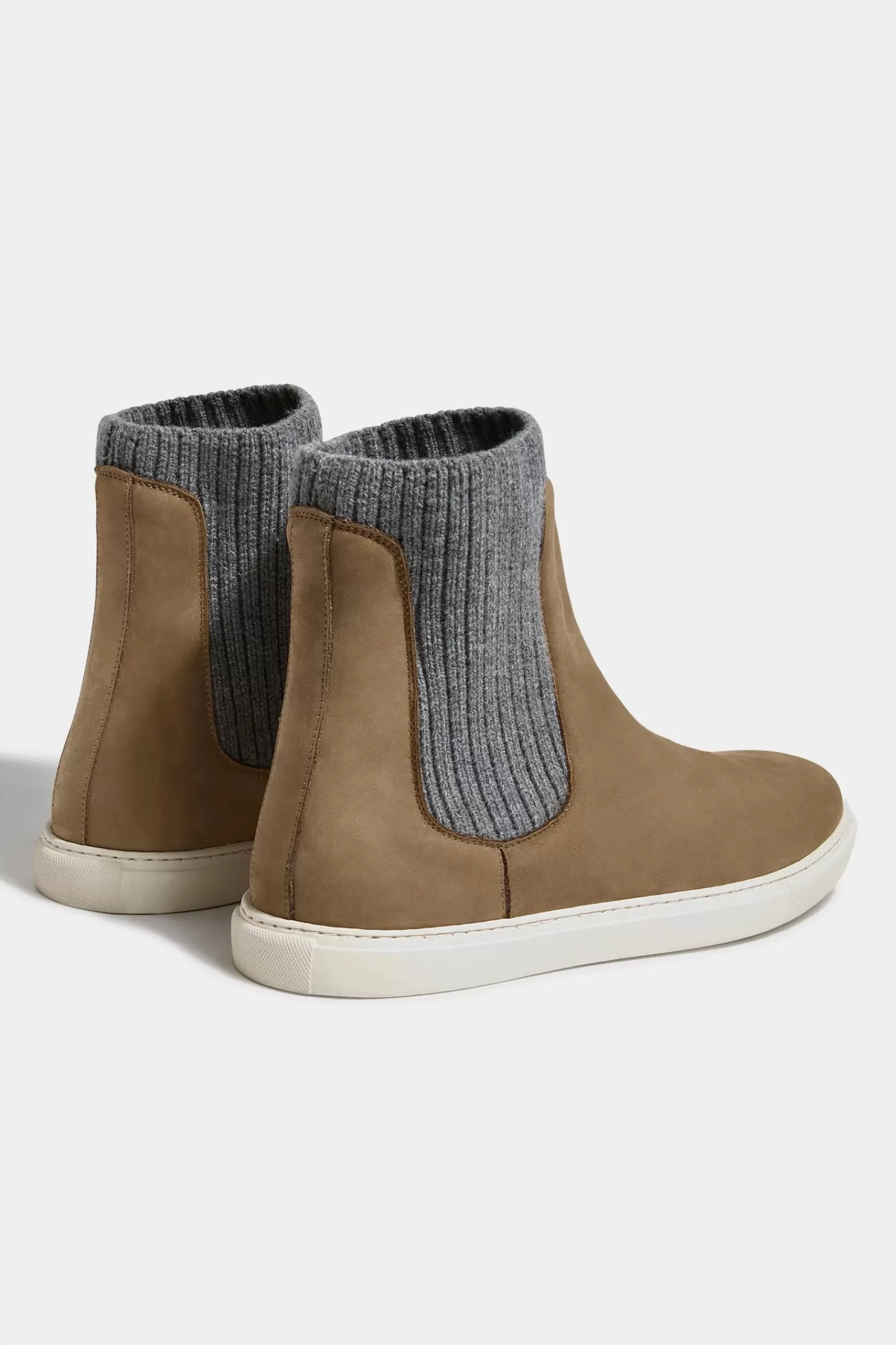 Cheap Pini Parma Stivaletto Chelsea Tortora Con Lavorazione A Maglia - Made In Italy
