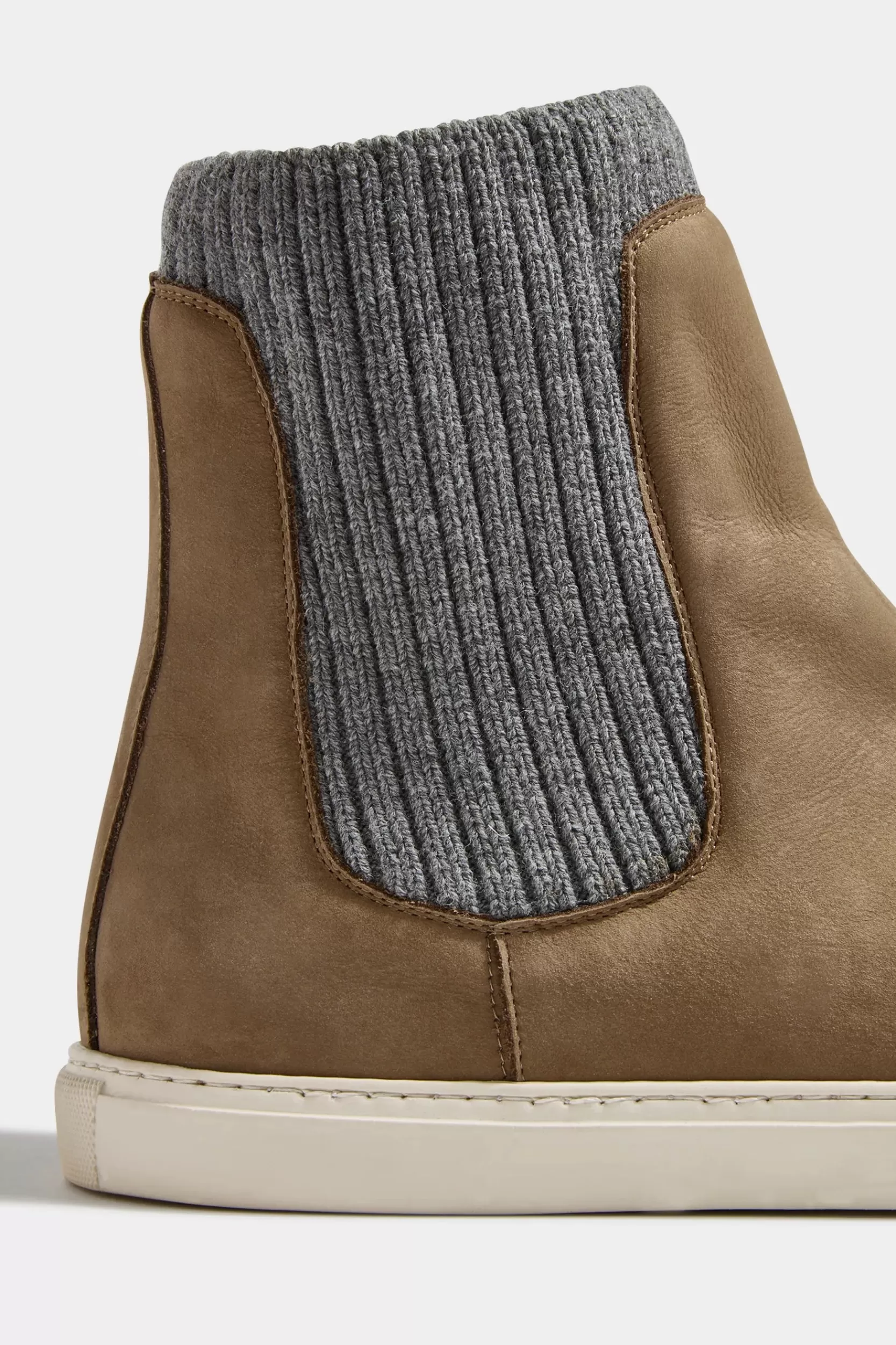 Cheap Pini Parma Stivaletto Chelsea Tortora Con Lavorazione A Maglia - Made In Italy
