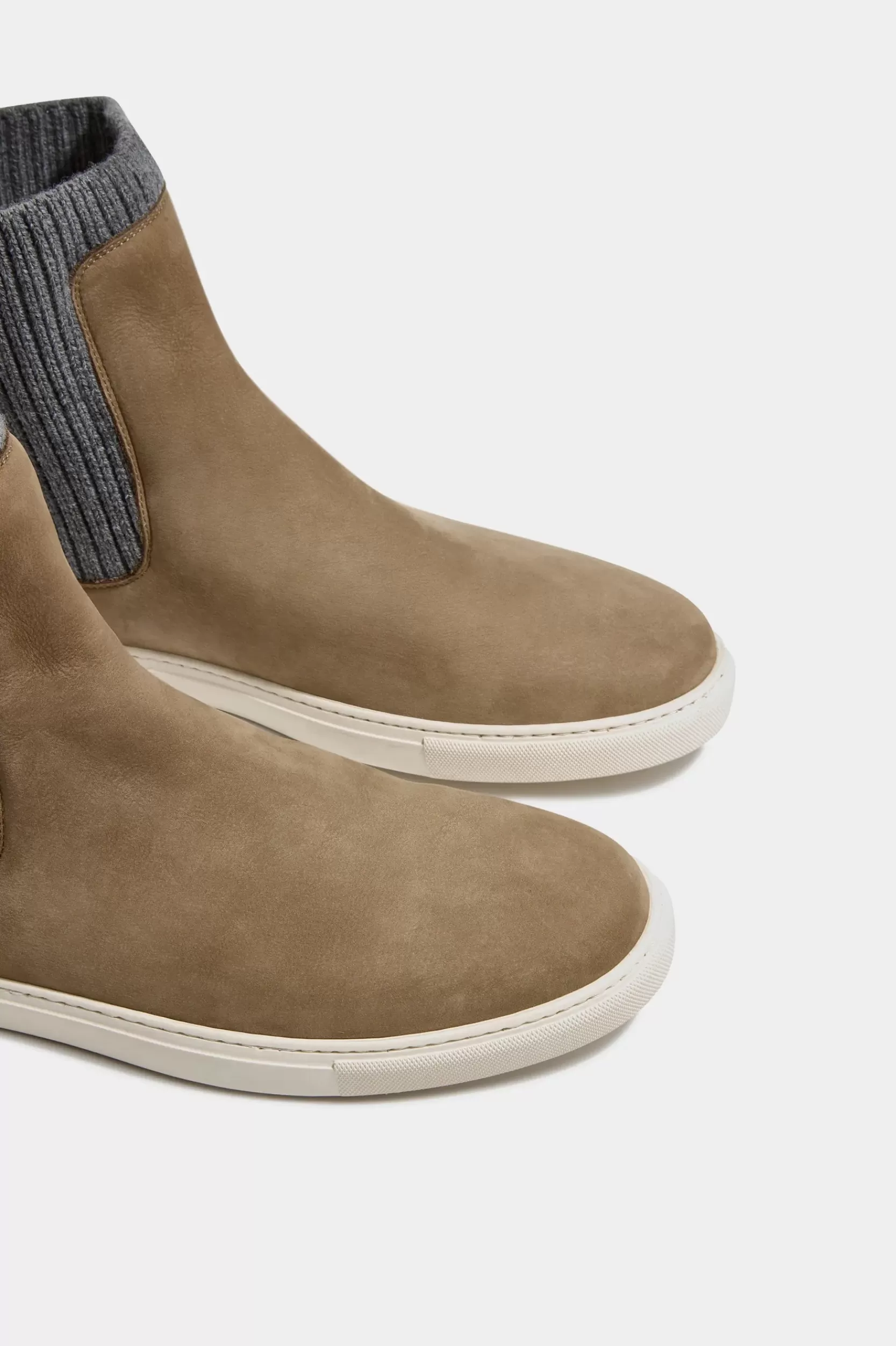 Cheap Pini Parma Stivaletto Chelsea Tortora Con Lavorazione A Maglia - Made In Italy