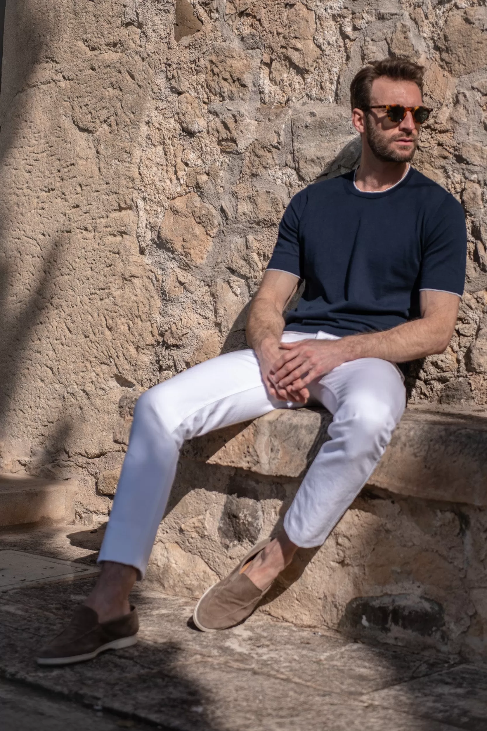 Best Sale Pini Parma T-shirt In Maglia - Made In Italy Blu
