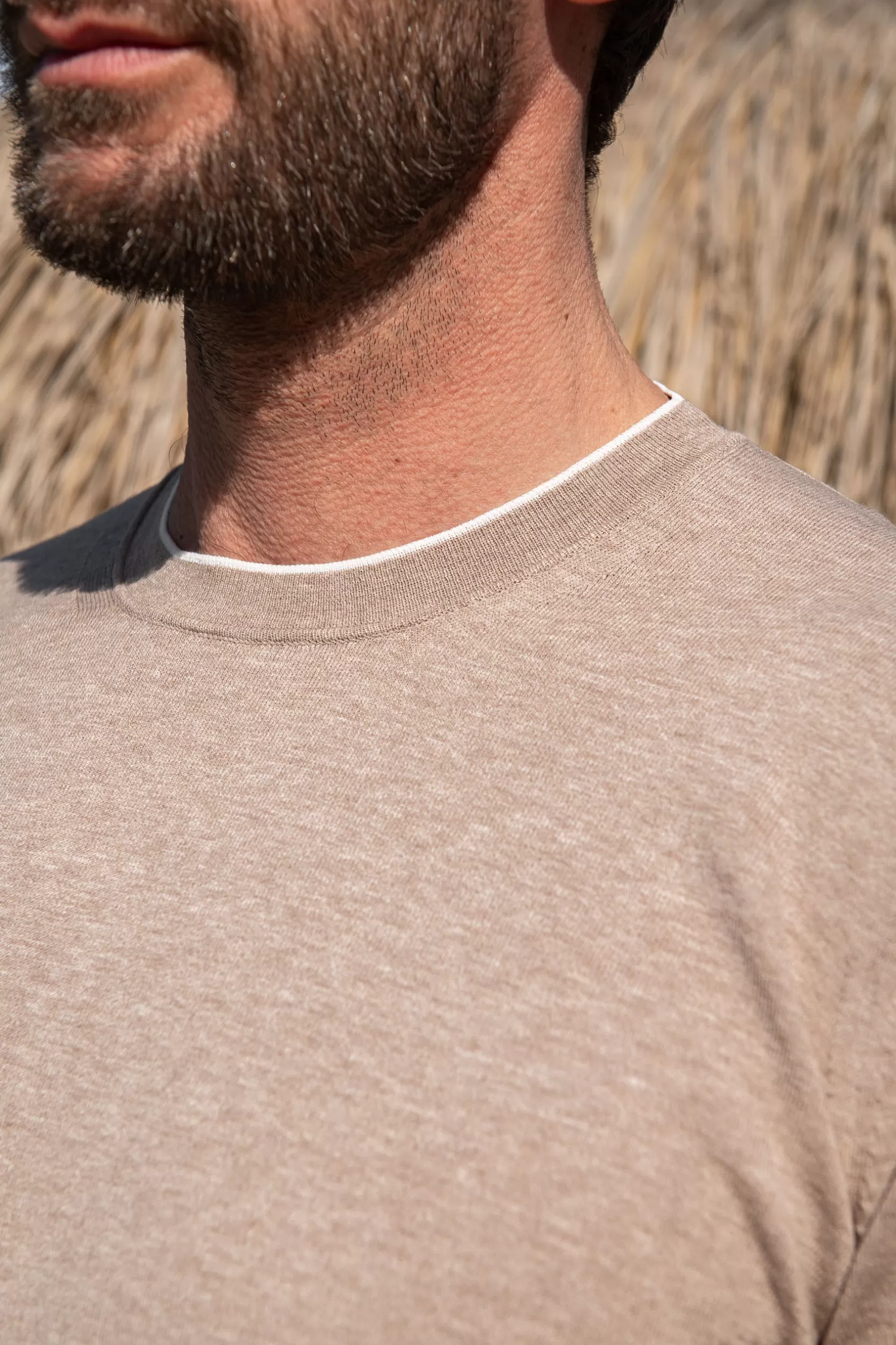 Fashion Pini Parma T-shirt In Maglia Color Tortora - Made In Italy Talpa