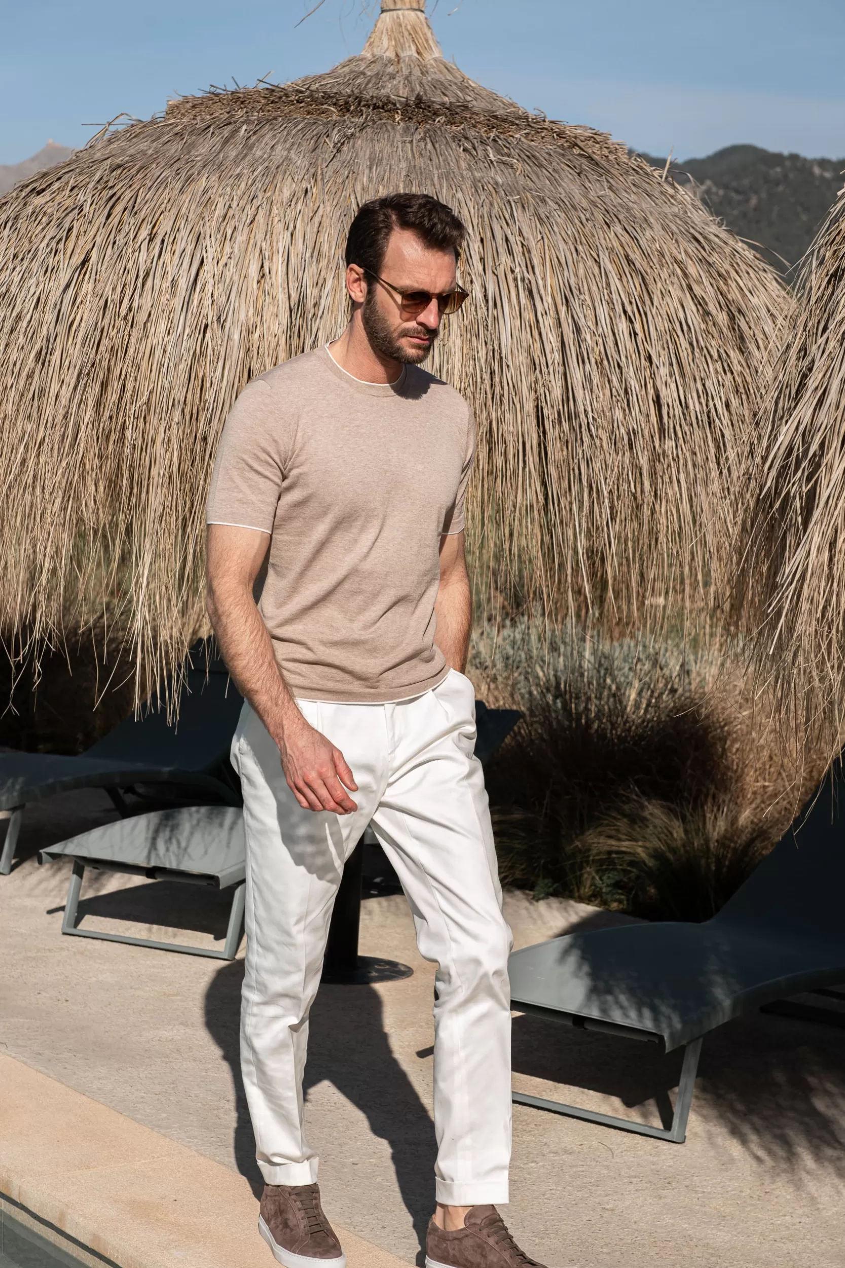 Fashion Pini Parma T-shirt In Maglia Color Tortora - Made In Italy Talpa