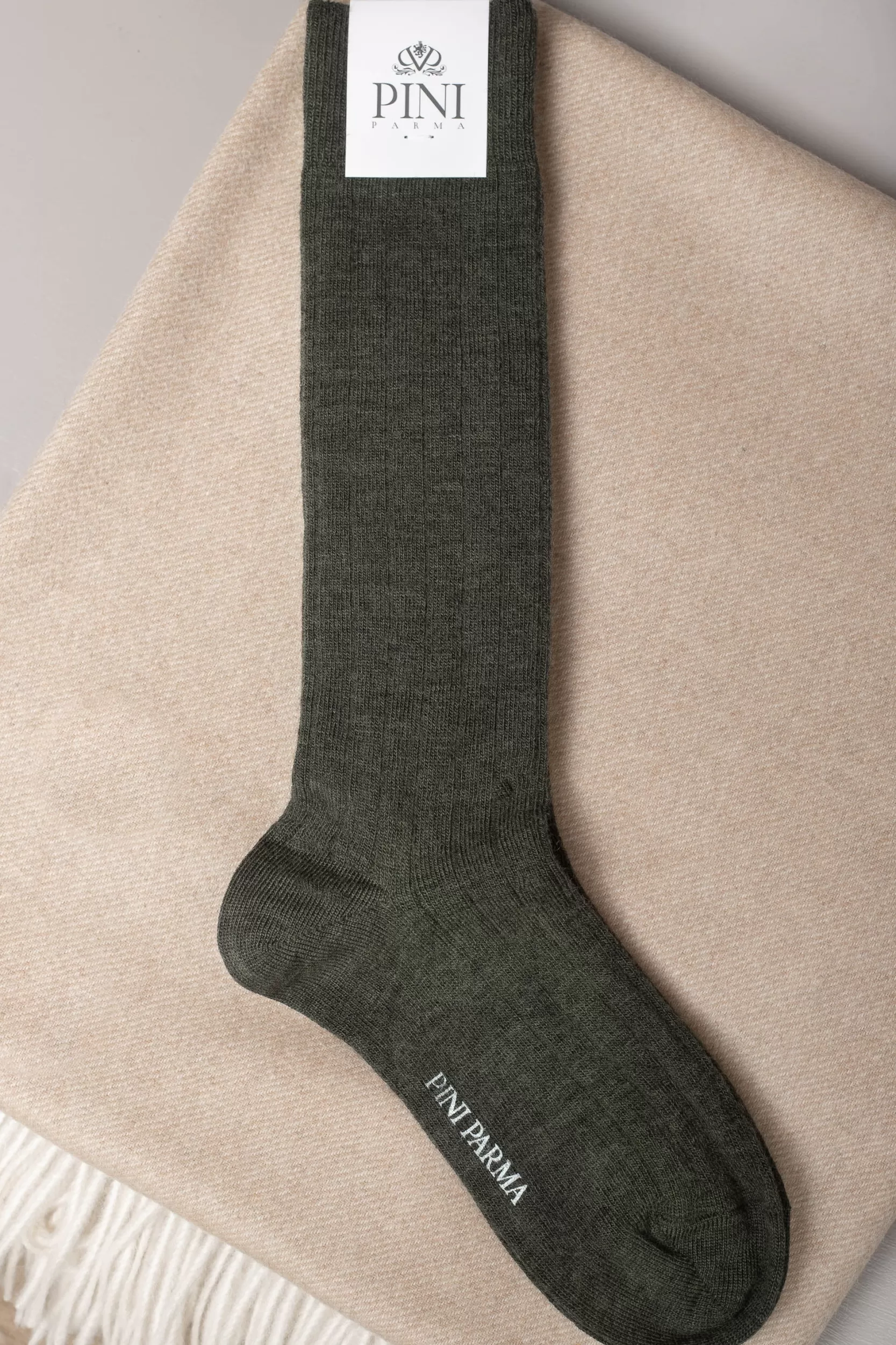 Outlet Pini Parma - Calzini Corti In Lana Super Resistente - Made In Italy Verde
